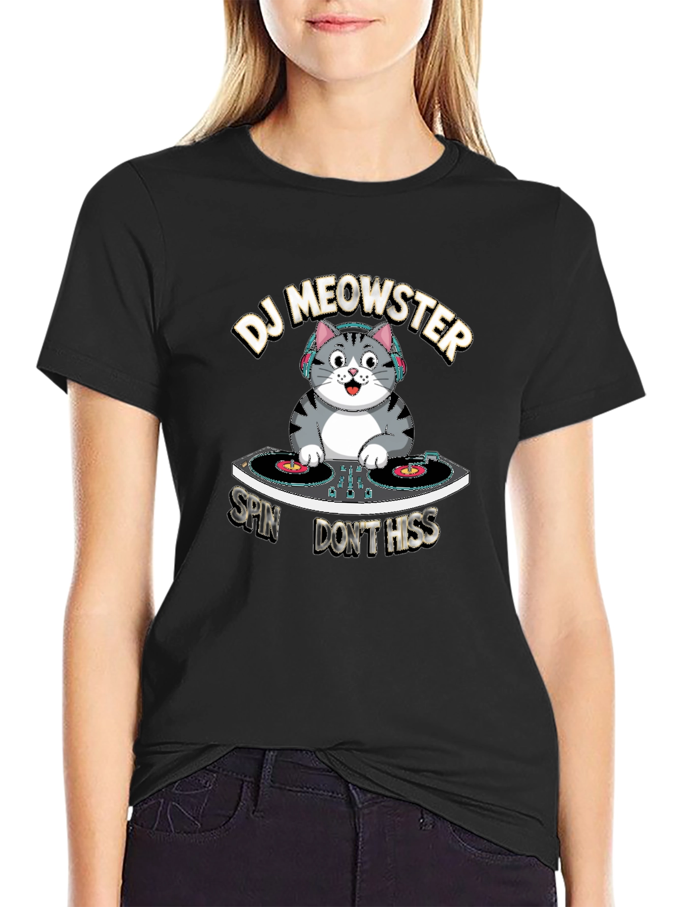DJ Meowster T-Shirt: Spin Dont Hiss