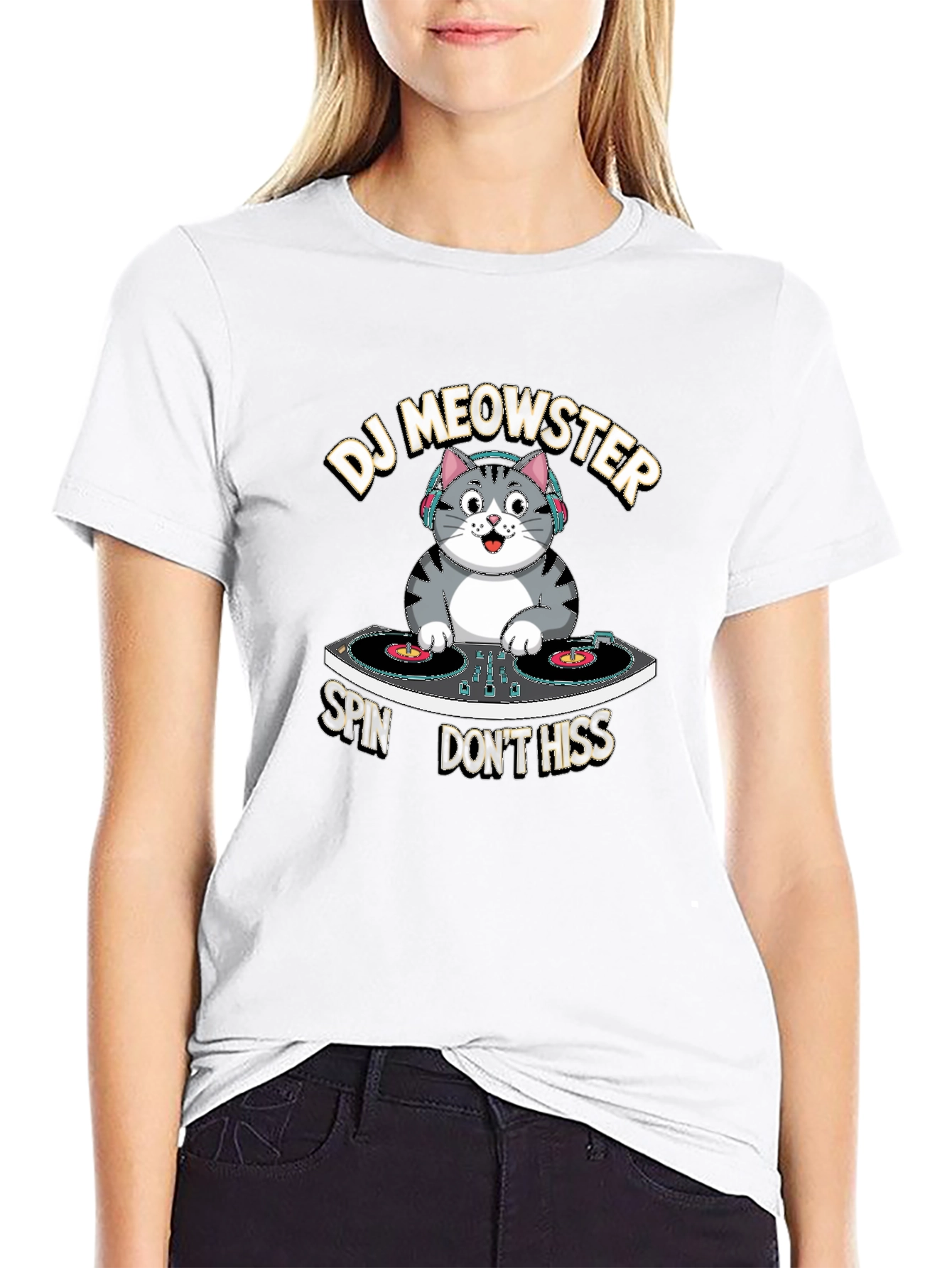 DJ Meowster T-Shirt: Spin Dont Hiss