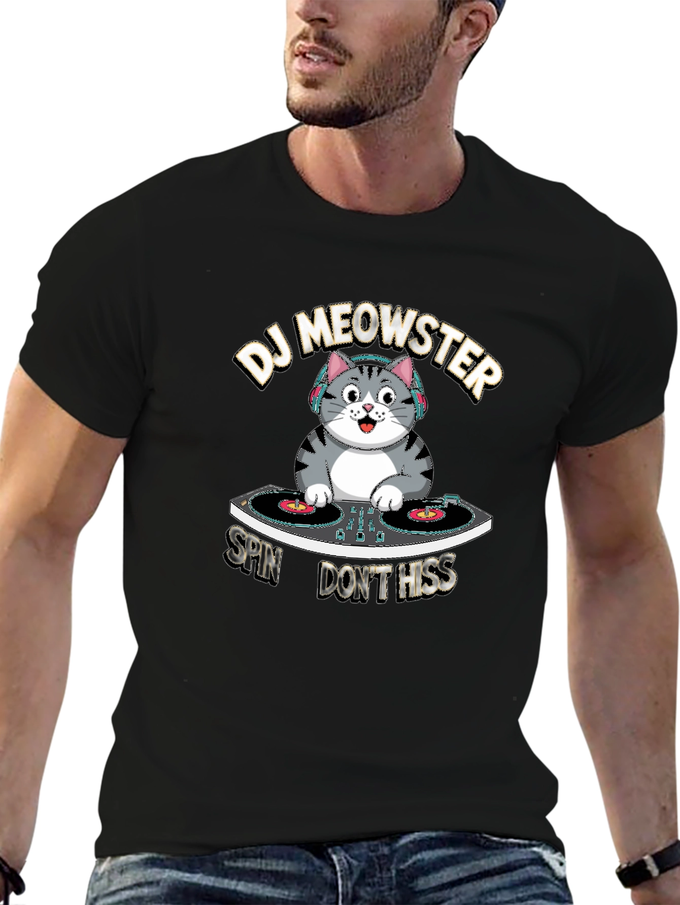 DJ Meowster T-Shirt: Spin Dont Hiss