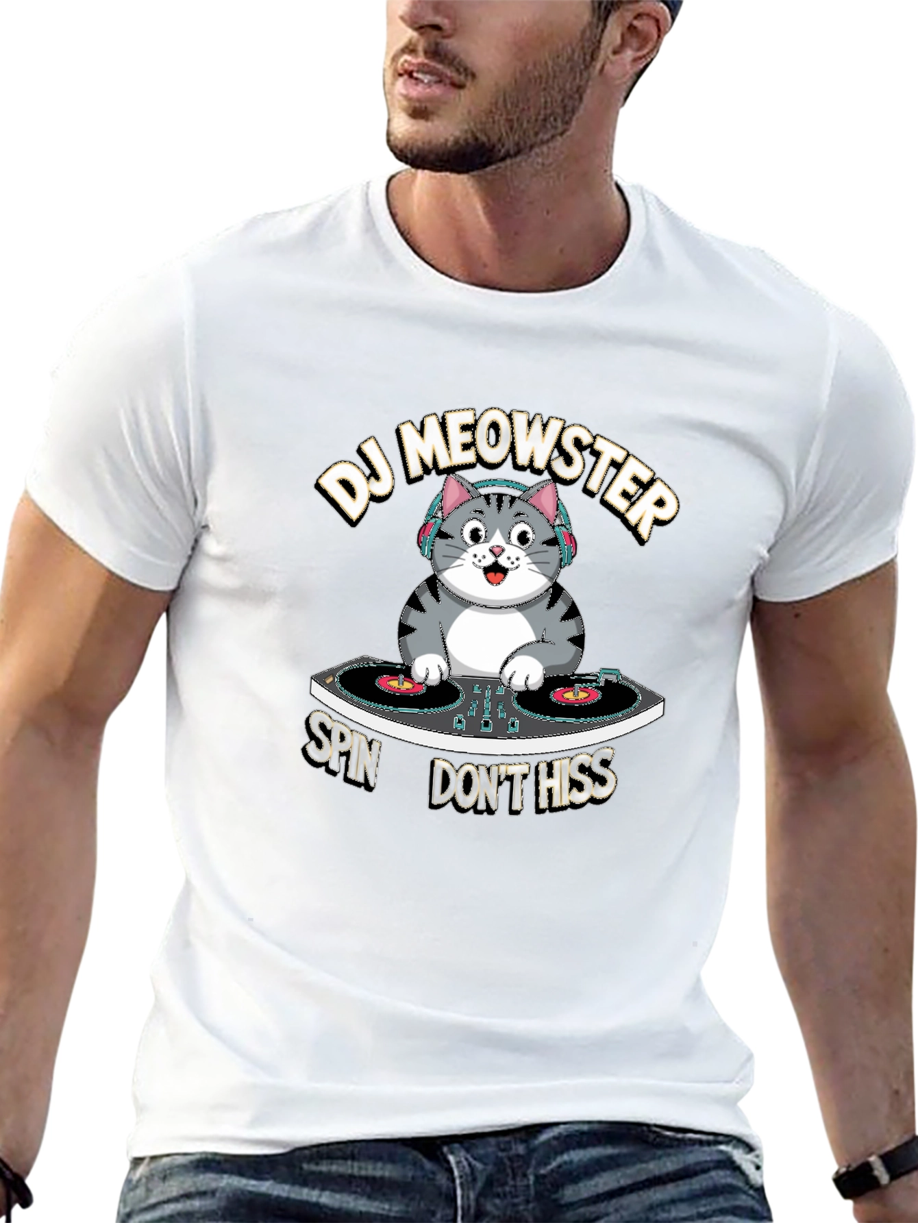 DJ Meowster T-Shirt: Spin Dont Hiss