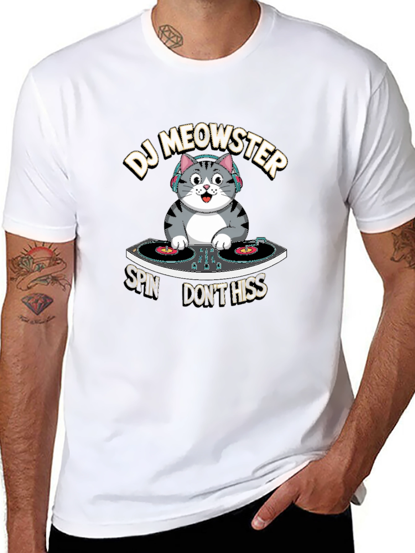 DJ Meowster T-Shirt: Spin Dont Hiss