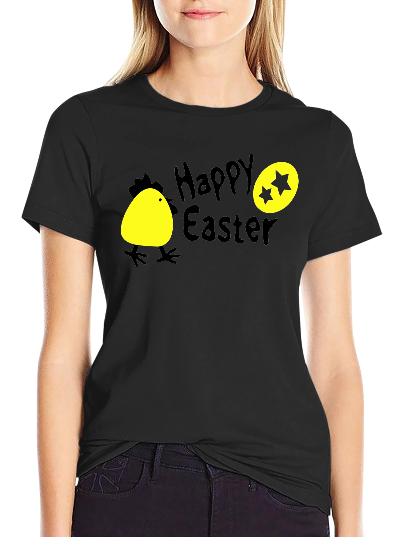 Happy Easter T-Shirt with Chick and Egg Design