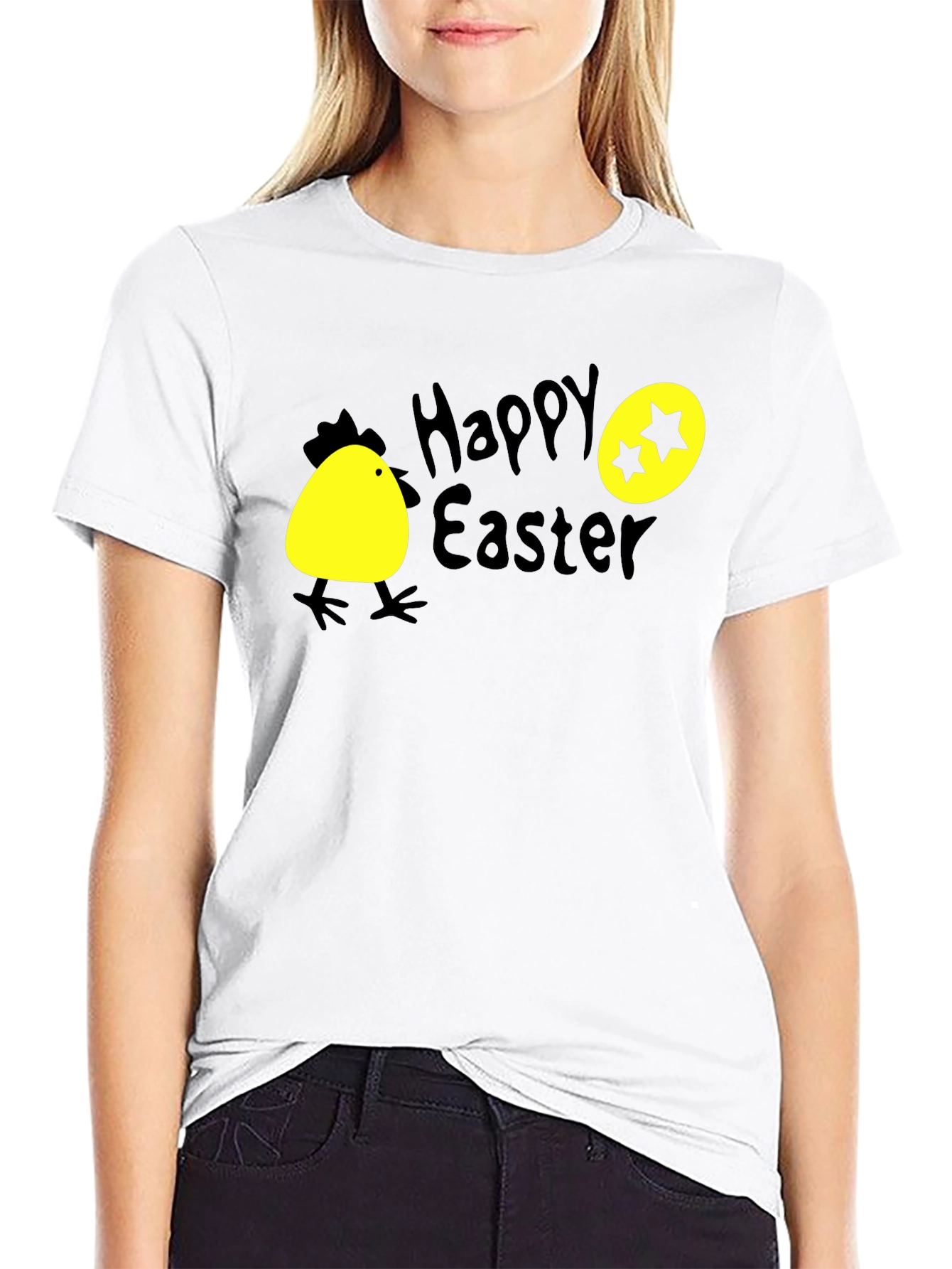 Happy Easter T-Shirt with Chick and Egg Design