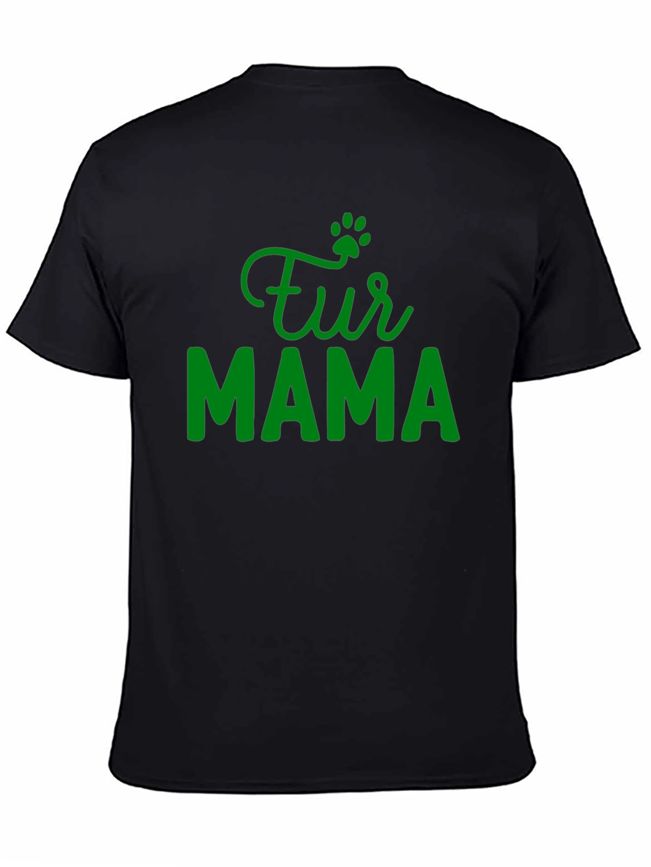 Fur Mama Paw Print Graphic T-Shirt - Black