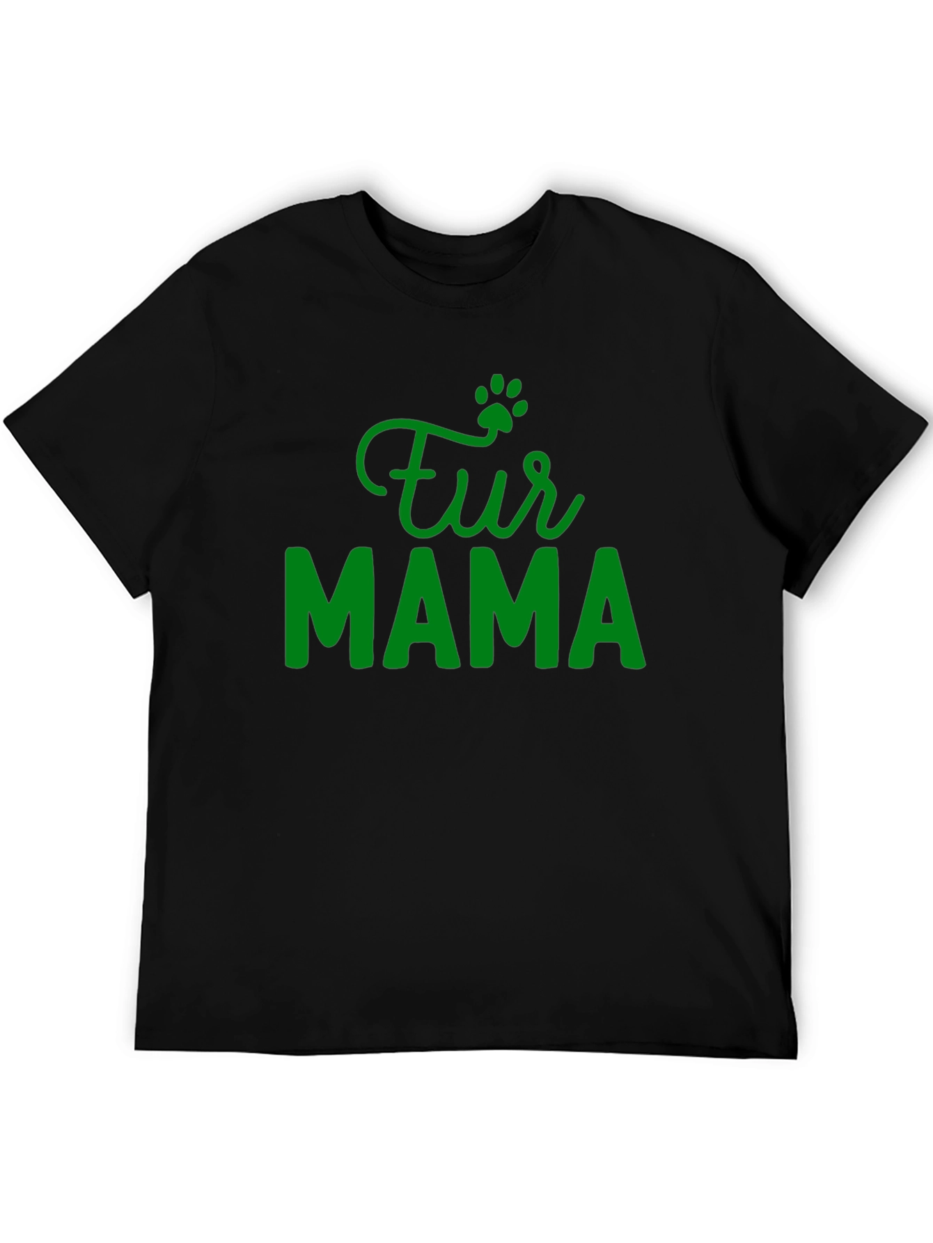Fur Mama Paw Print Graphic T-Shirt - Black
