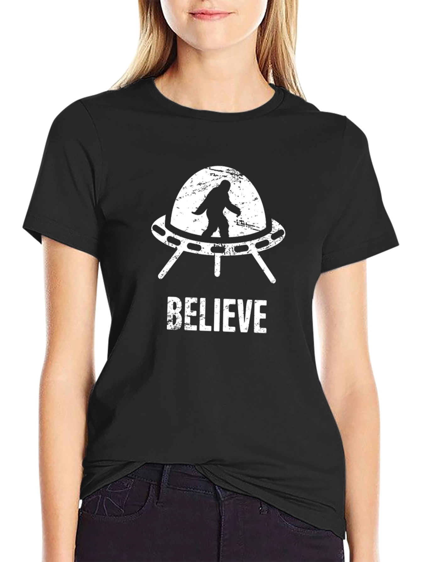 Believe Bigfoot UFO T-Shirt
