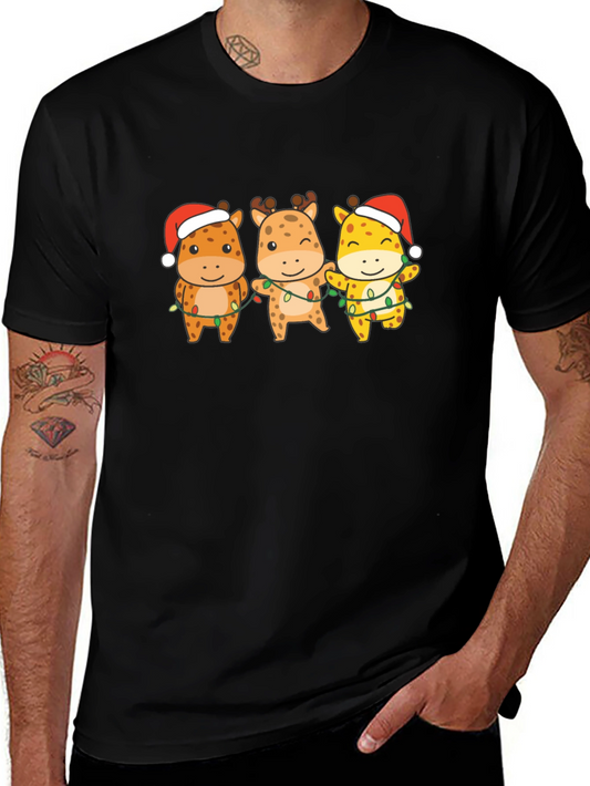 Festive Giraffe Christmas T-Shirt