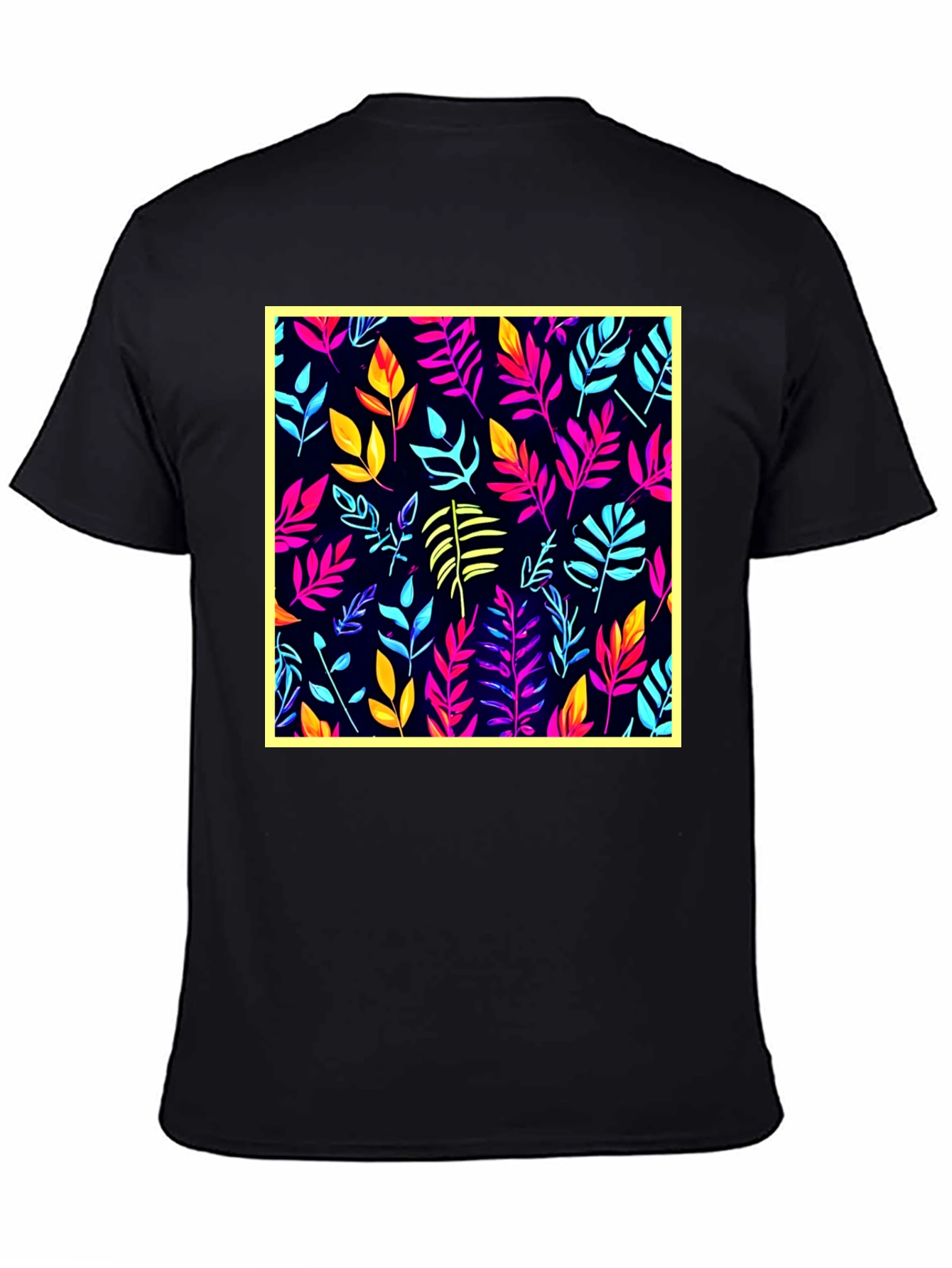 Vibrant Leaf Print T-Shirt - Stylish Casual Wear