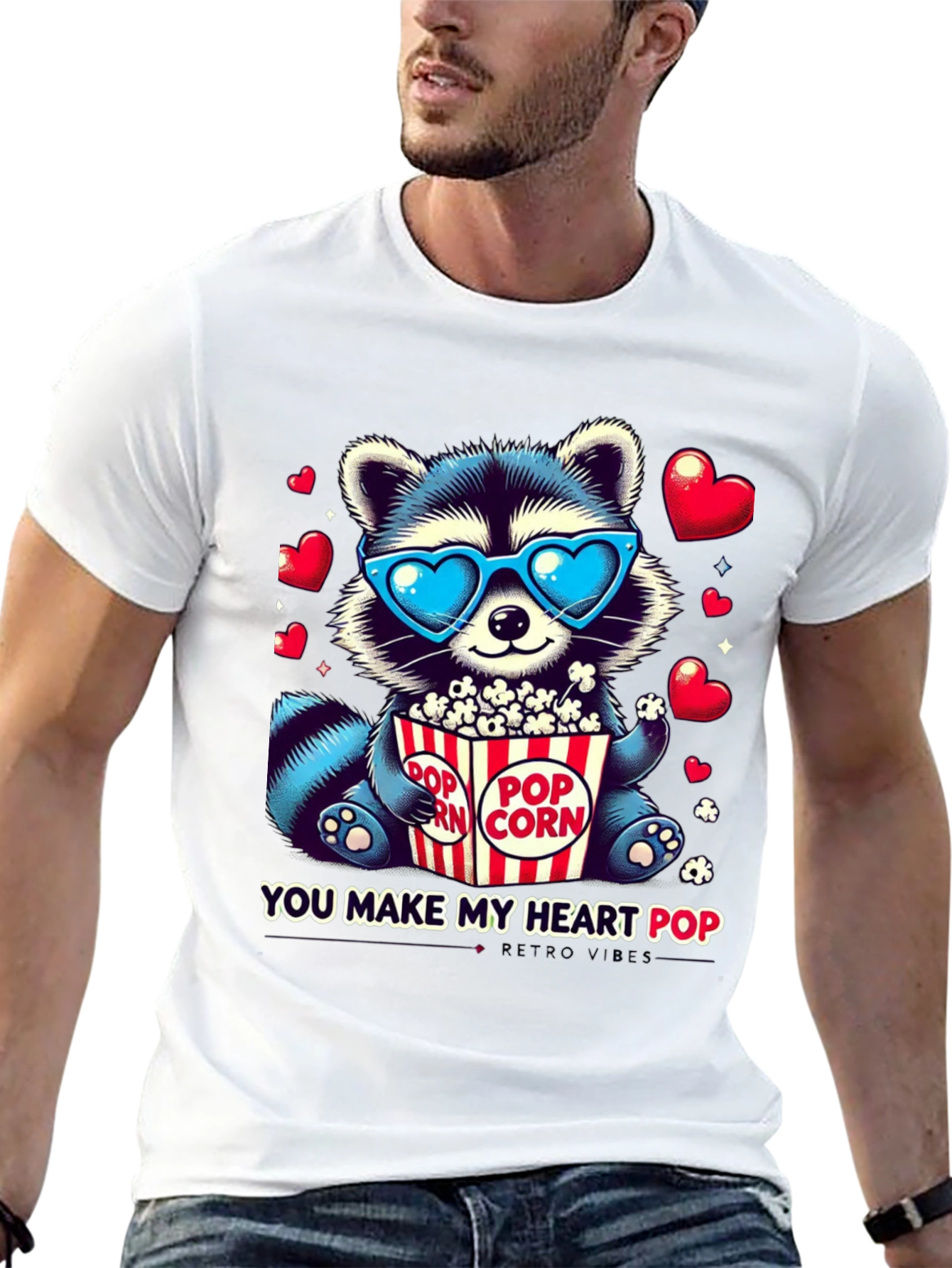 Heart Pop Raccoon T-Shirt