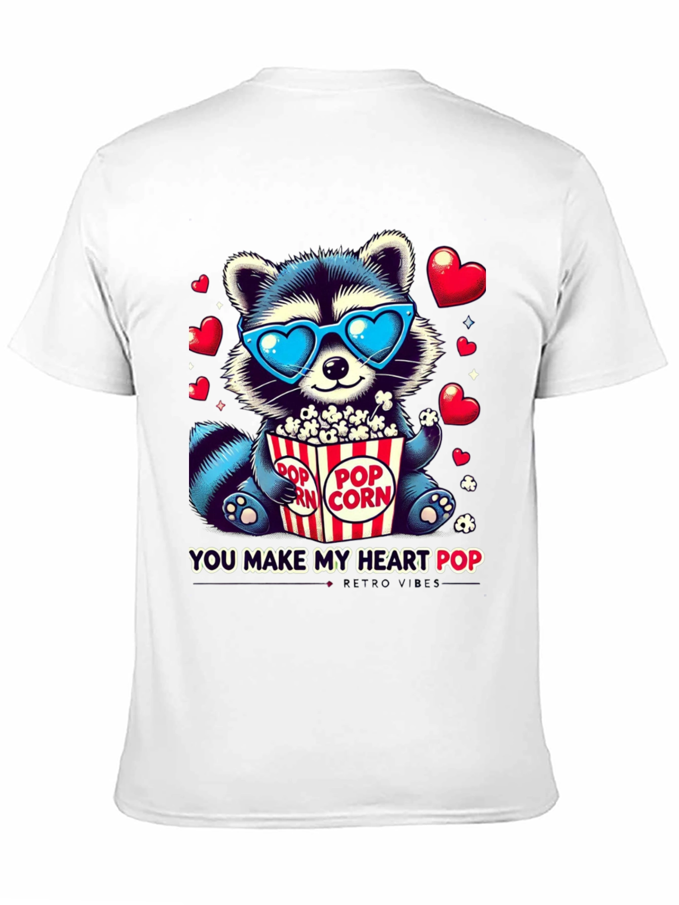 Heart Pop Raccoon T-Shirt
