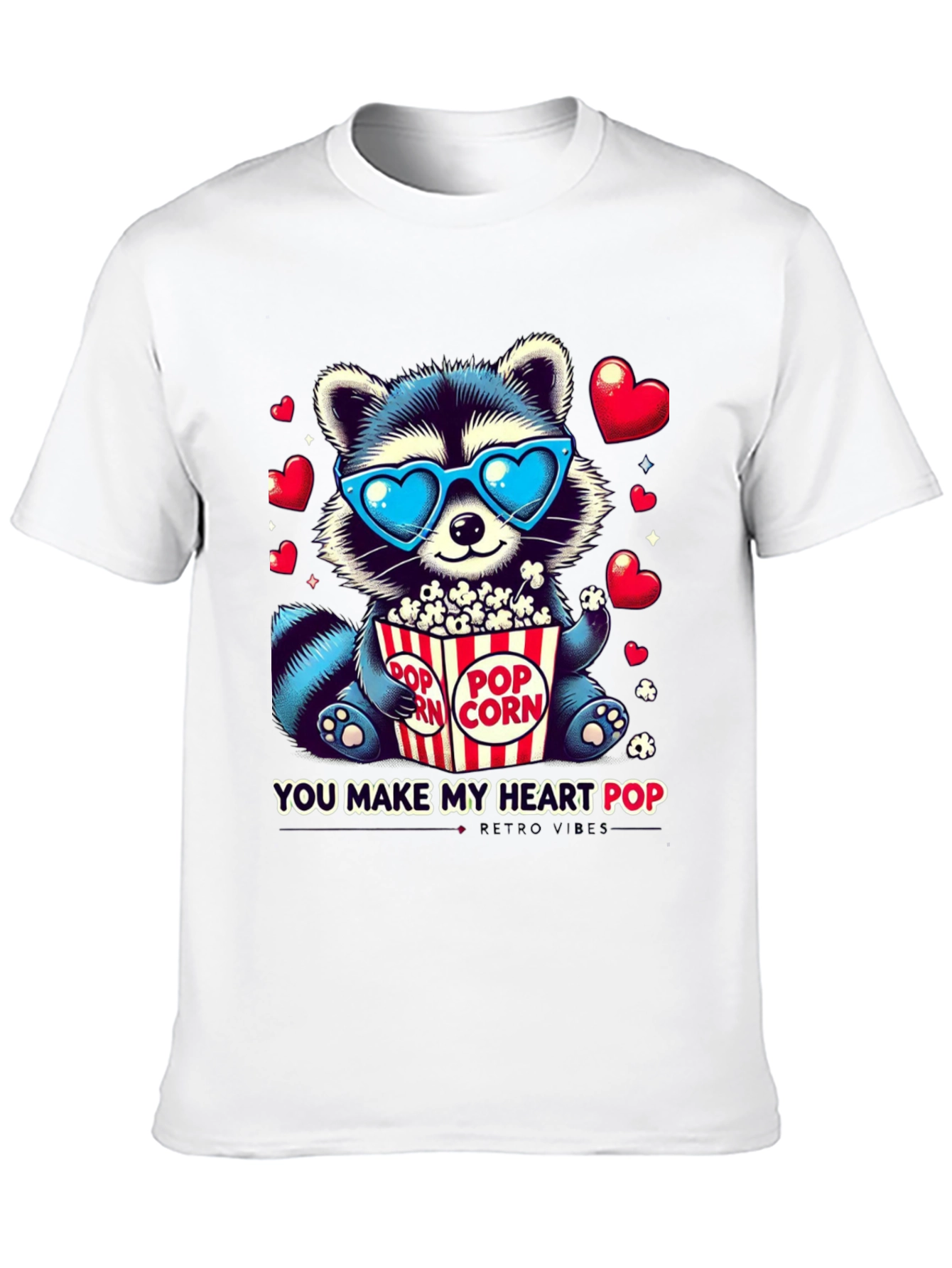 Heart Pop Raccoon T-Shirt