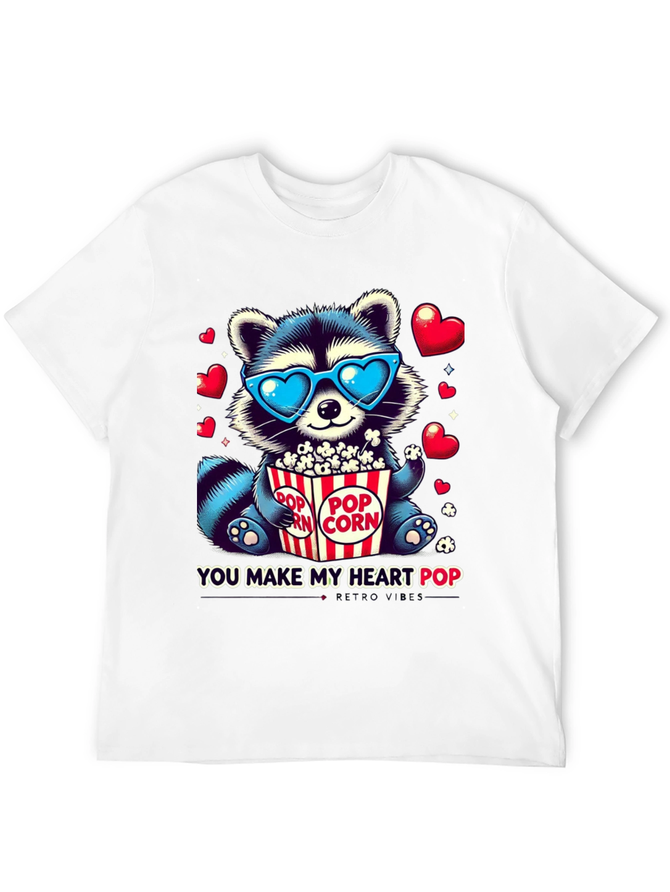 Heart Pop Raccoon T-Shirt