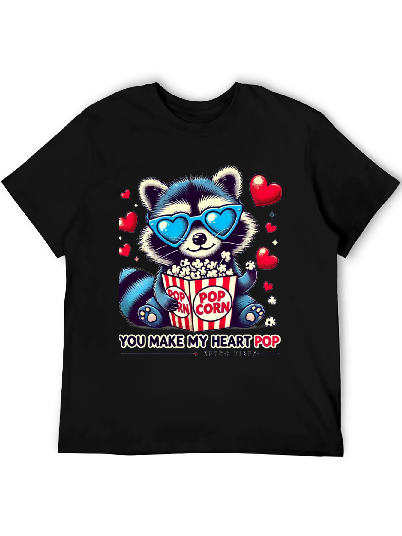 Heart Pop Raccoon T-Shirt