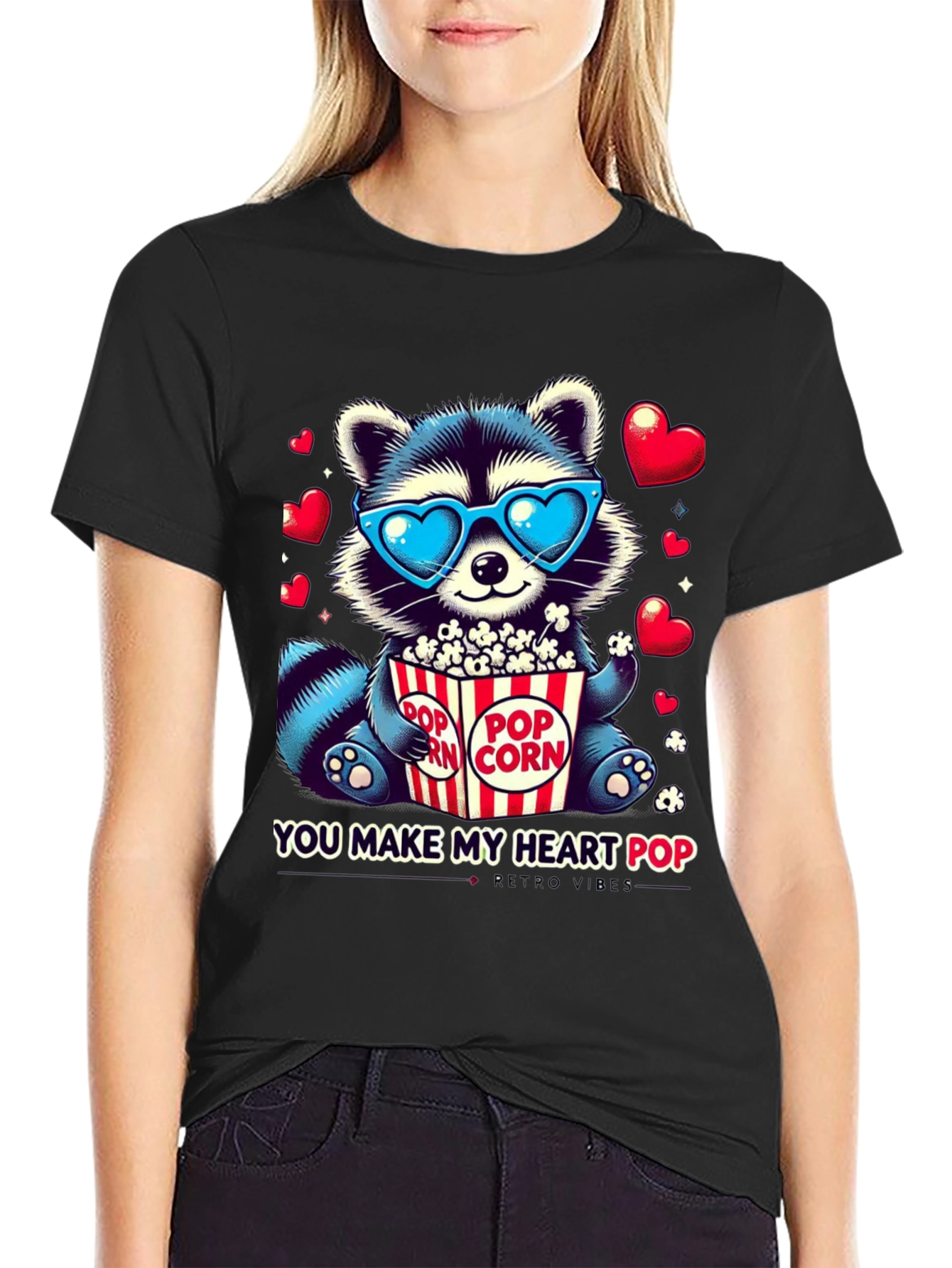 Heart Pop Raccoon T-Shirt
