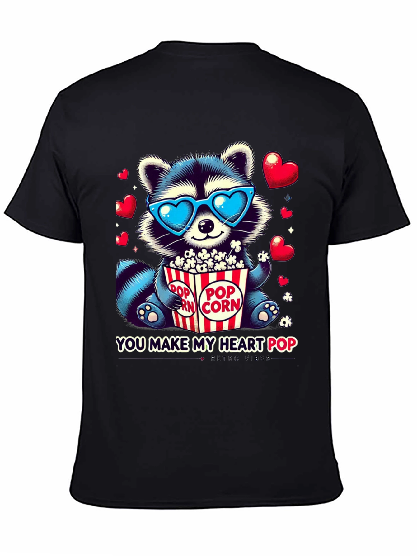 Heart Pop Raccoon T-Shirt