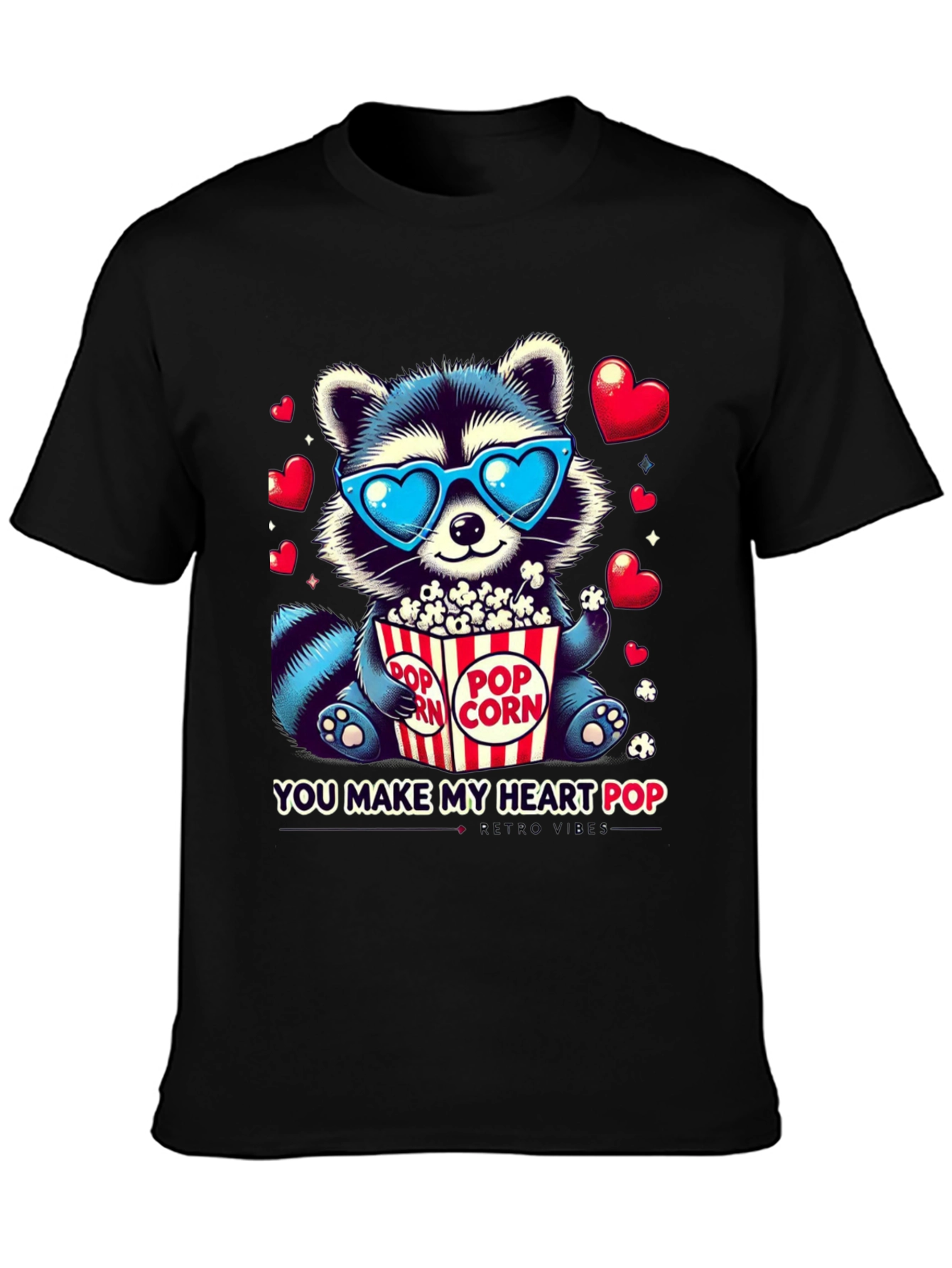 Heart Pop Raccoon T-Shirt