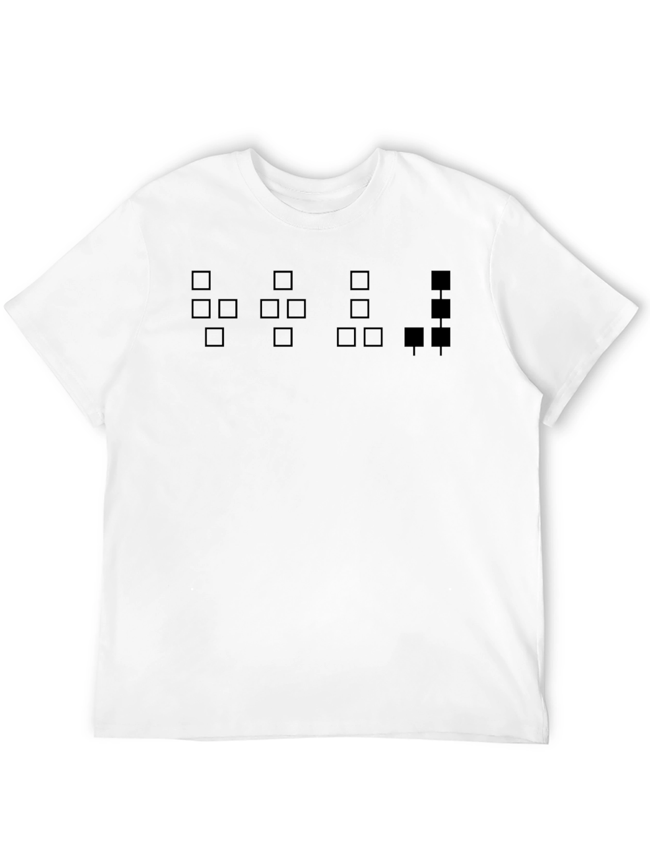 Pixelated Pattern Black T-Shirt