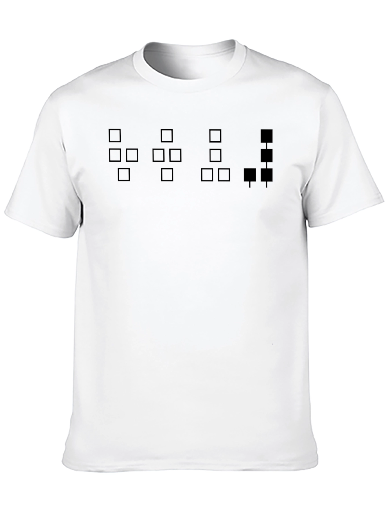 Pixelated Pattern Black T-Shirt