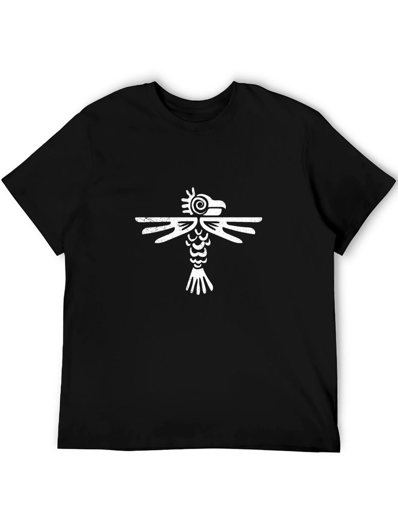Tribal Bird Graphic Tee - Black