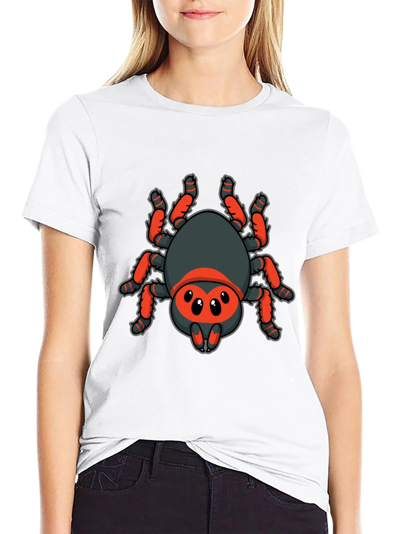 Cartoon Spider Graphic Black T-Shirt