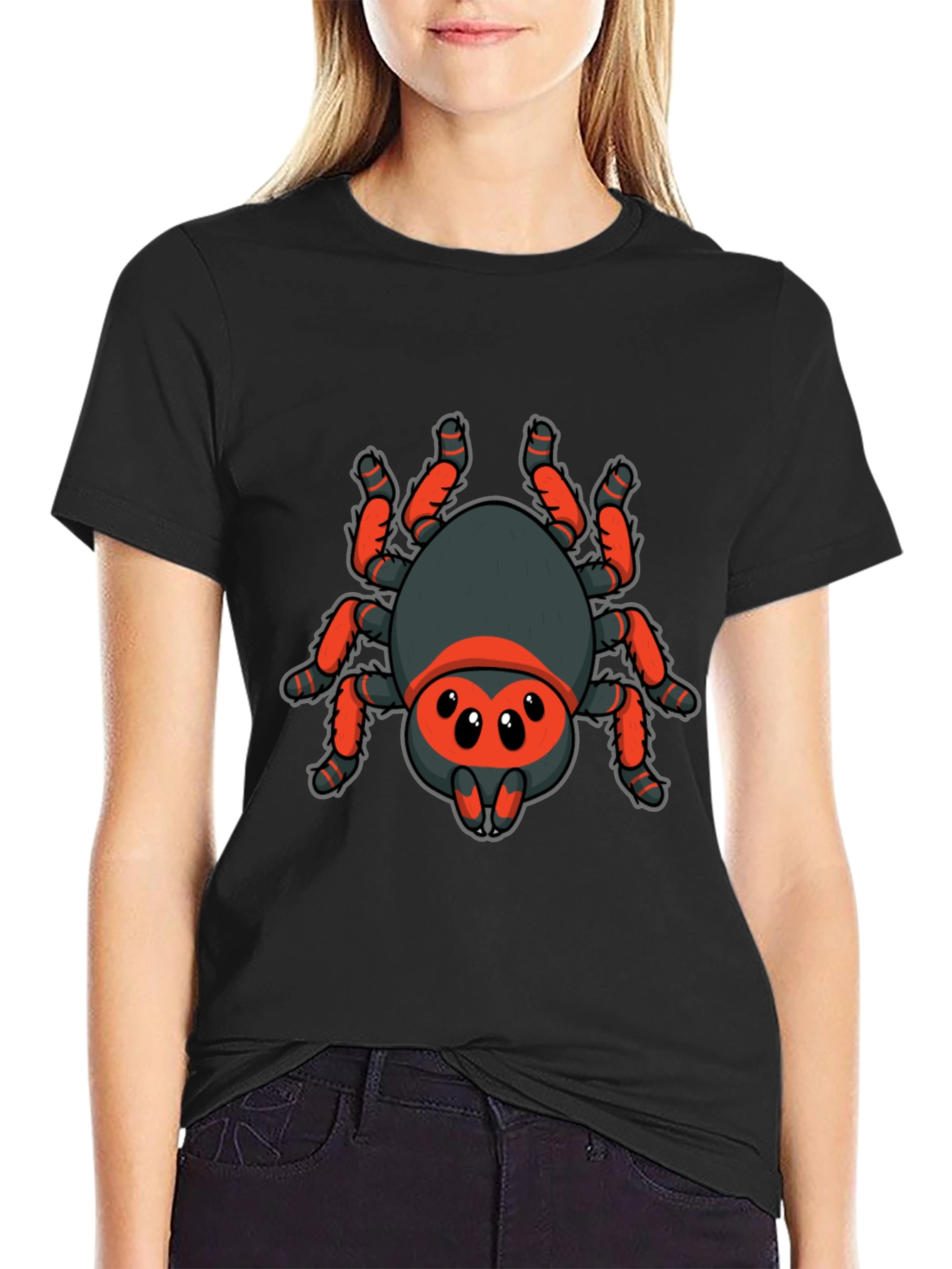 Cartoon Spider Graphic Black T-Shirt