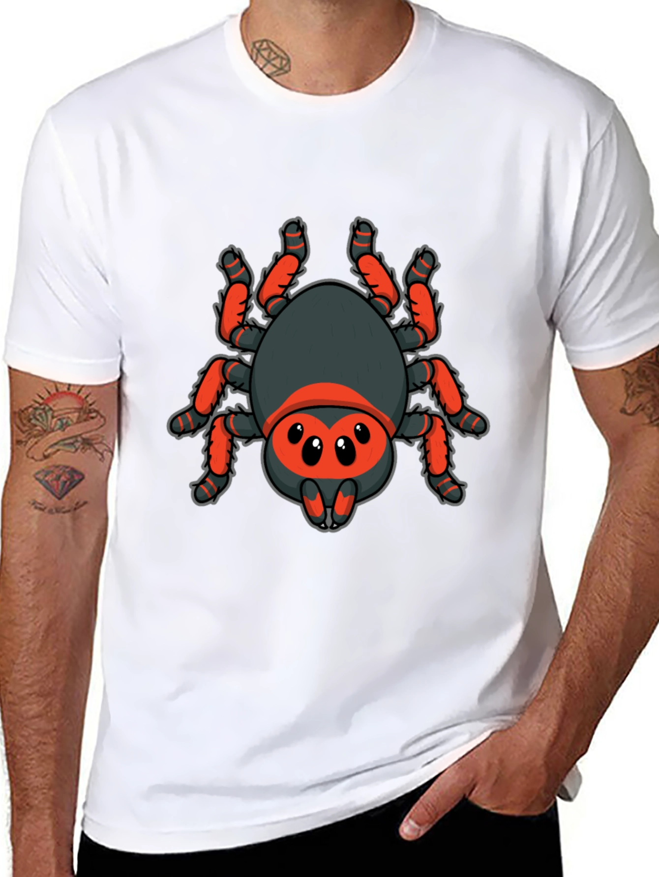 Cartoon Spider Graphic Black T-Shirt
