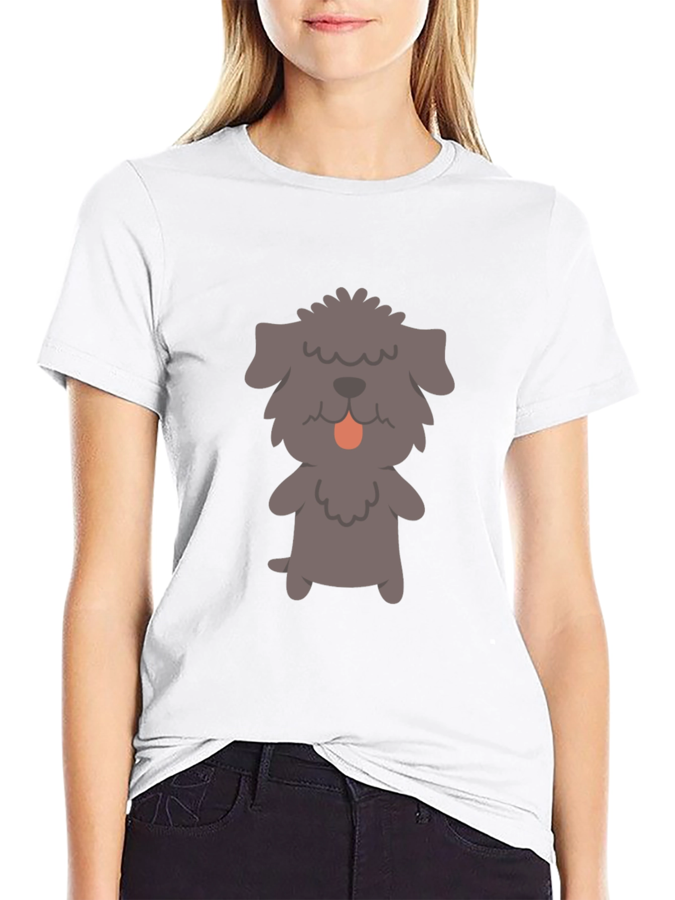 Dog Graphic T-Shirt - Black Cotton Tee
