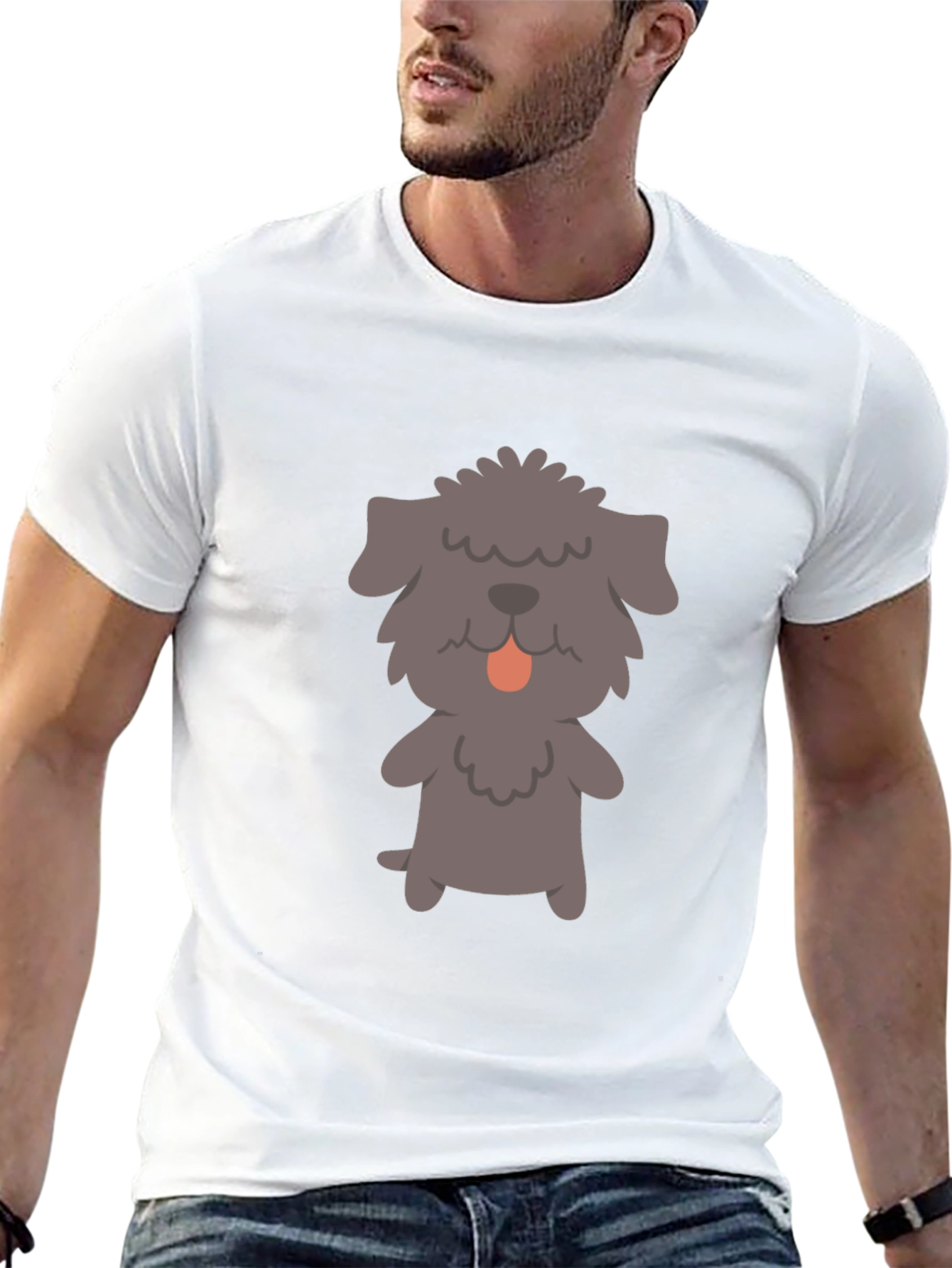 Dog Graphic T-Shirt - Black Cotton Tee
