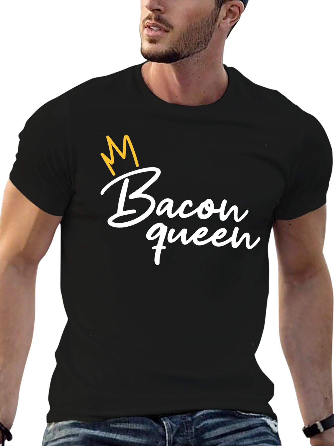 Bacon Queen Graphic T-Shirt - Black