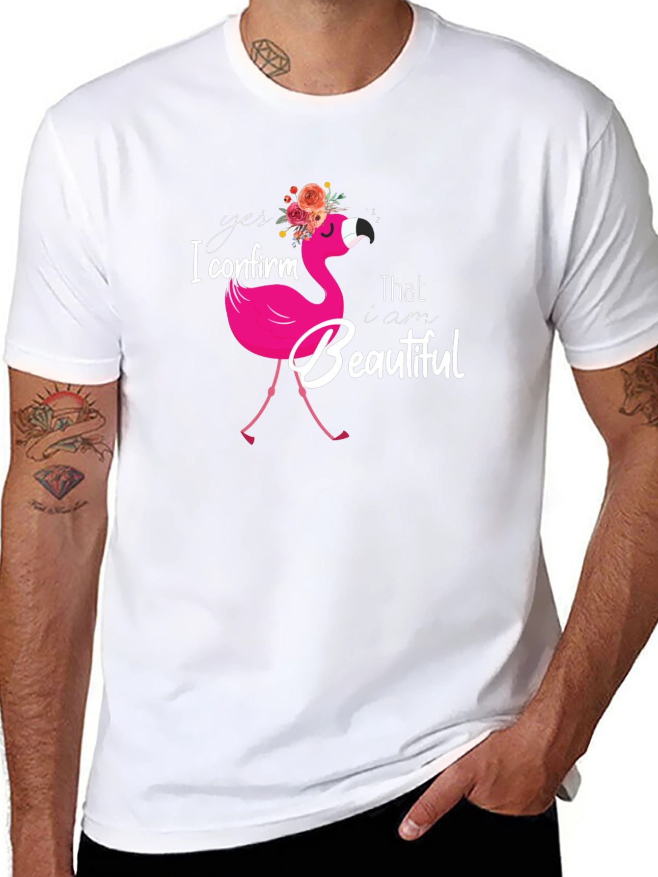 Yes I Confirm That I am Beautiful Flamingo T-Shirt