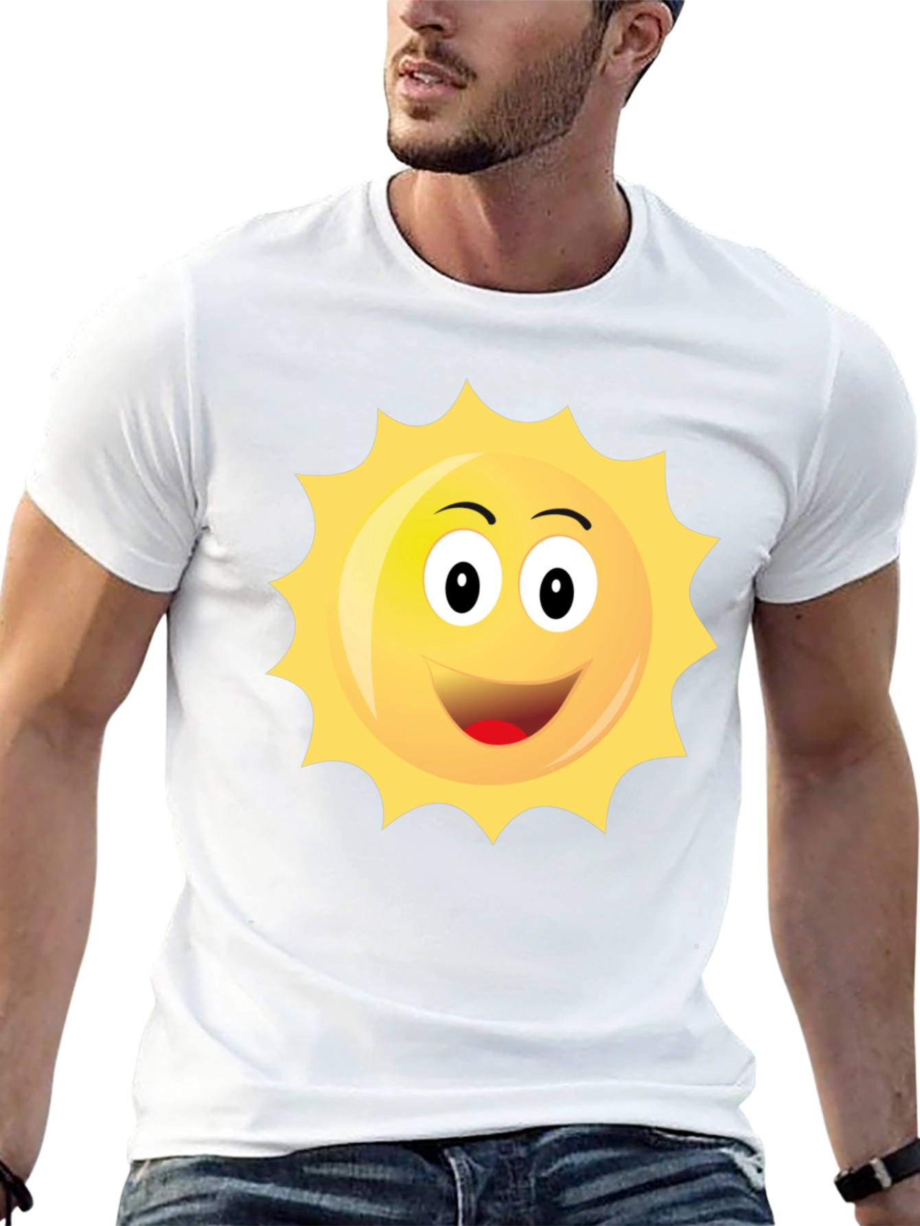 Happy Sun Graphic Black T-Shirt