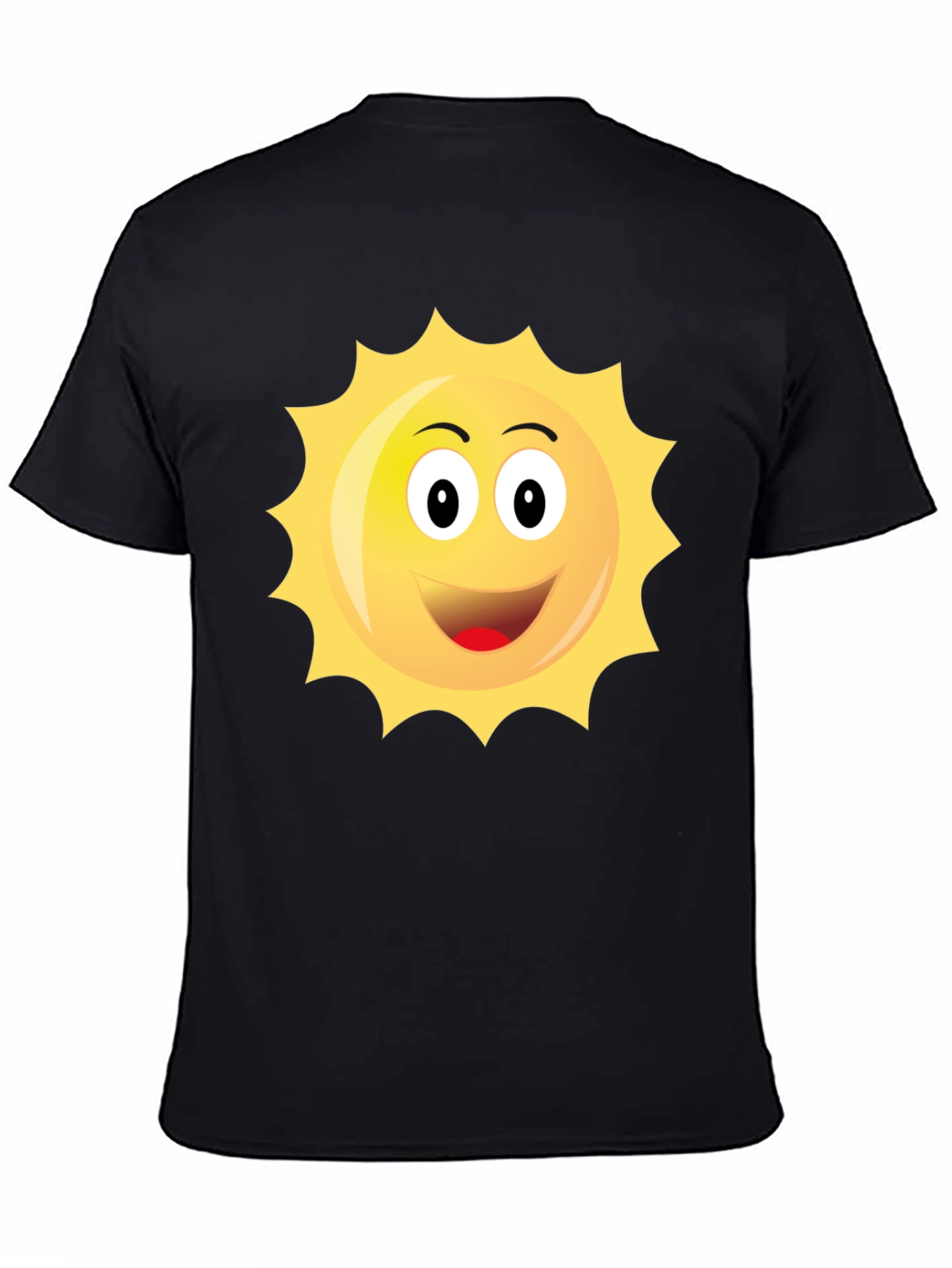 Happy Sun Graphic Black T-Shirt