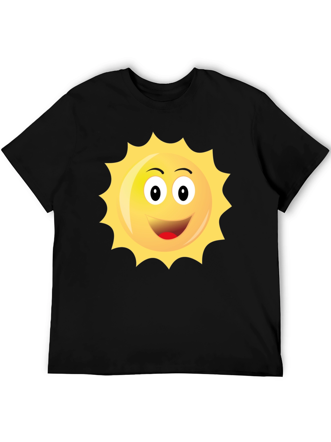 Happy Sun Graphic Black T-Shirt