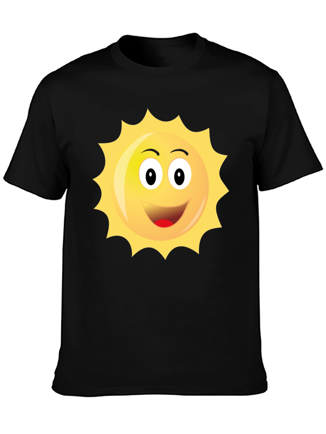 Happy Sun Graphic Black T-Shirt