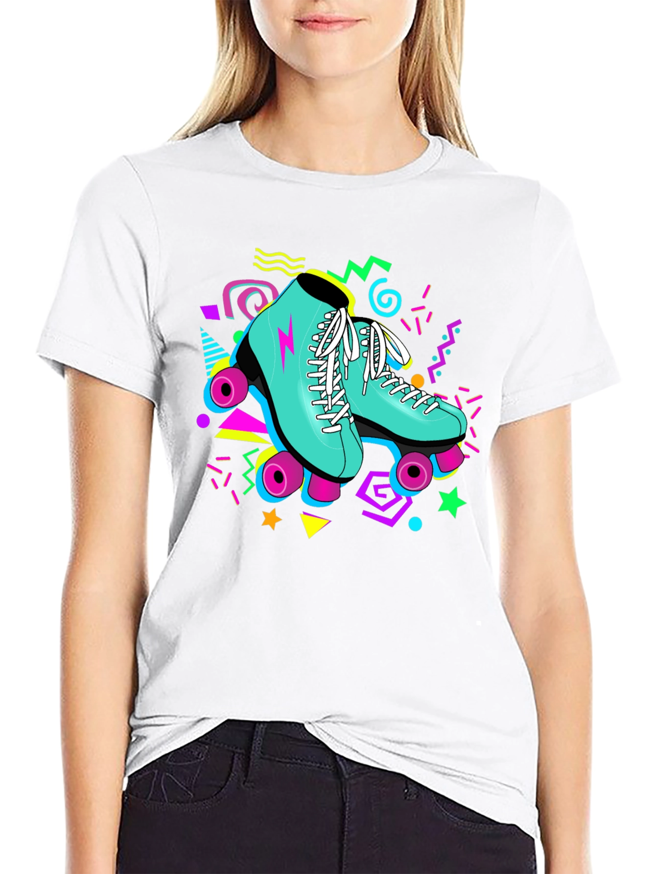 Retro Roller Skate T-Shirt - 80s Style Graphic Tee