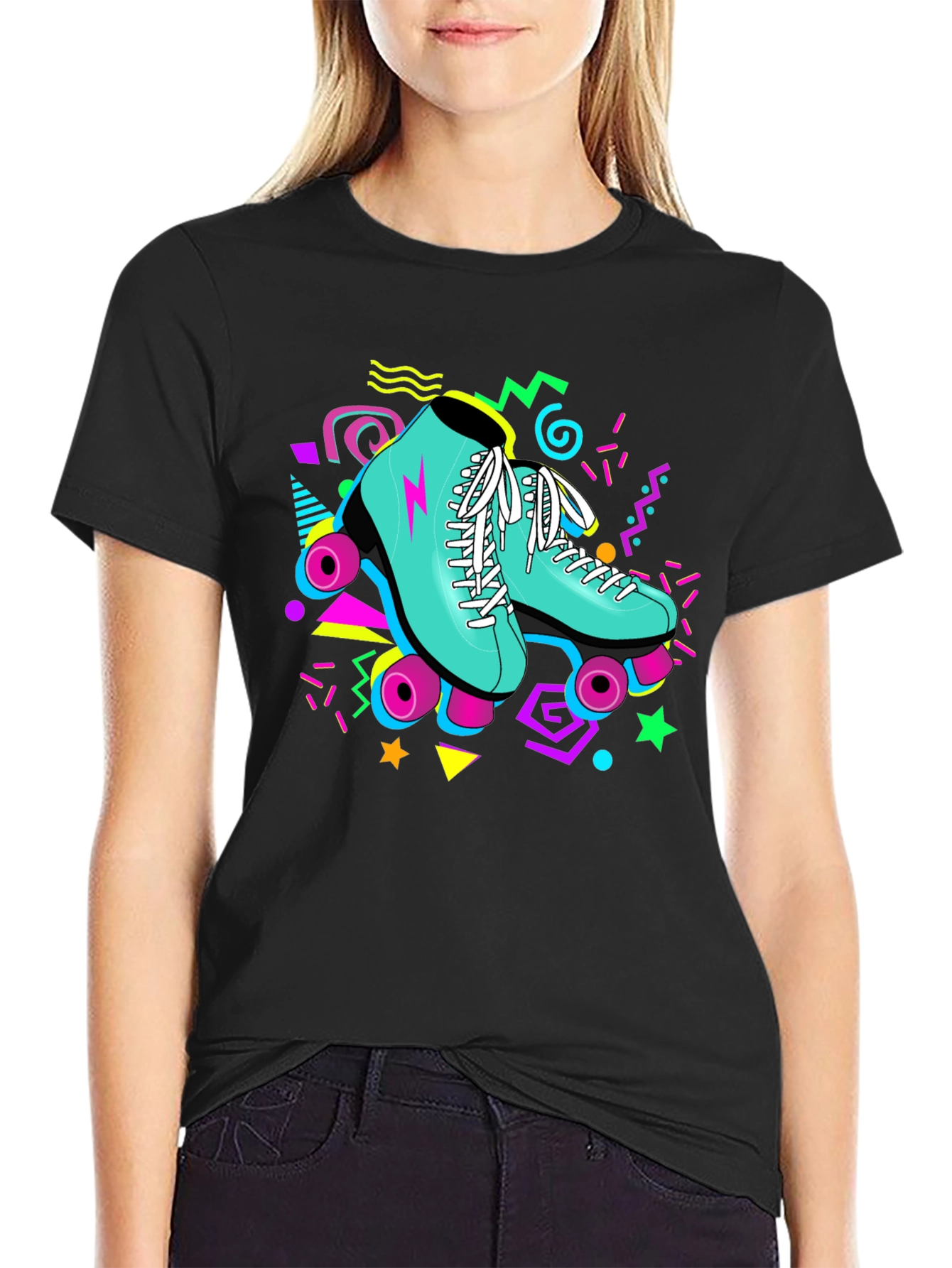 Retro Roller Skate T-Shirt - 80s Style Graphic Tee