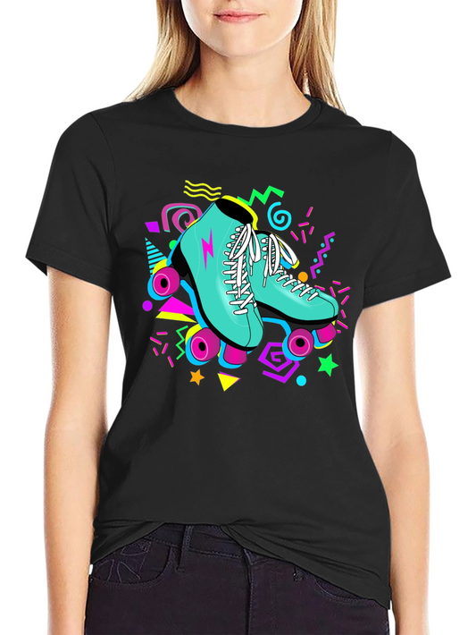 Retro Roller Skate T-Shirt - 80s Style Graphic Tee