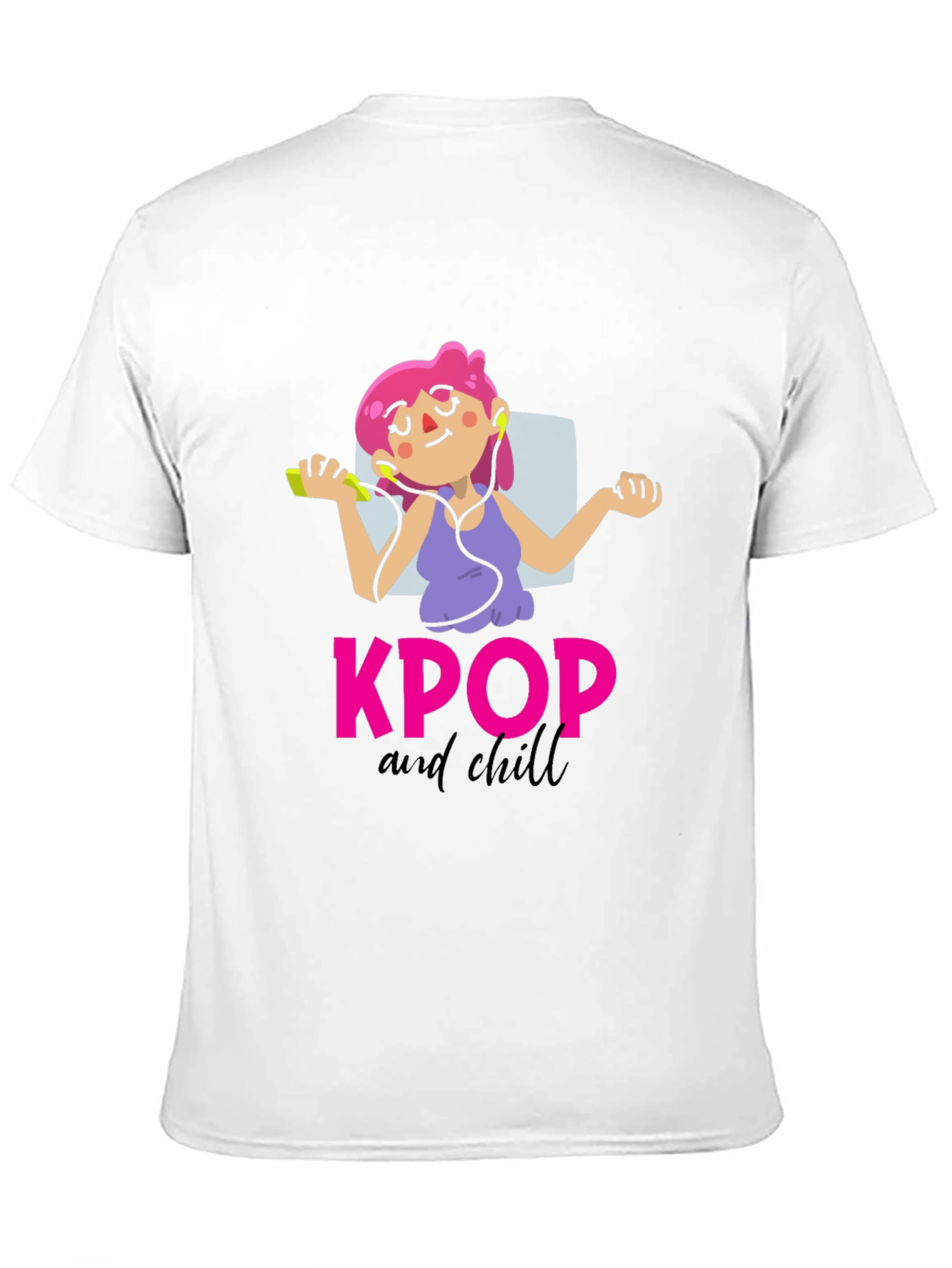 KPOP and Chill Graphic Tee - Black Cotton T-Shirt