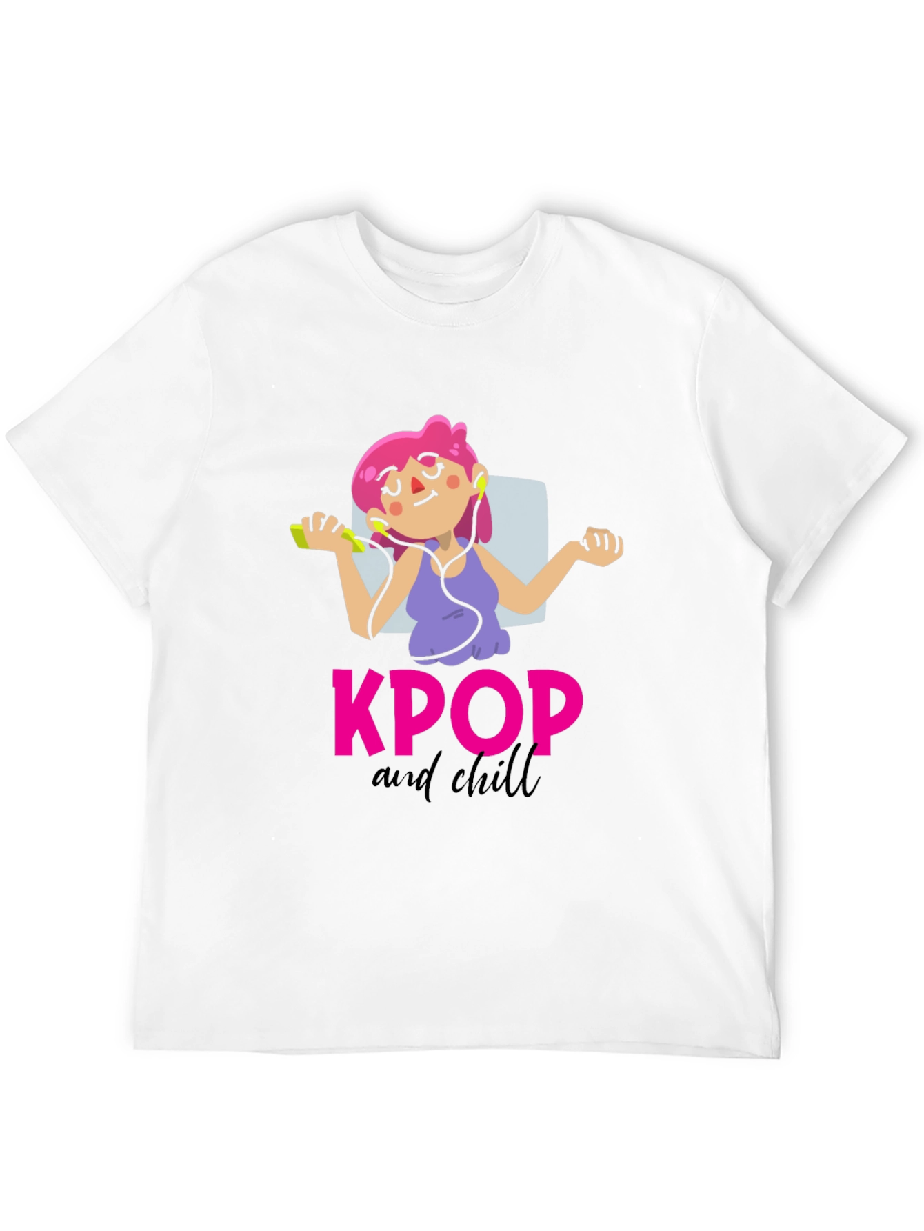 KPOP and Chill Graphic Tee - Black Cotton T-Shirt