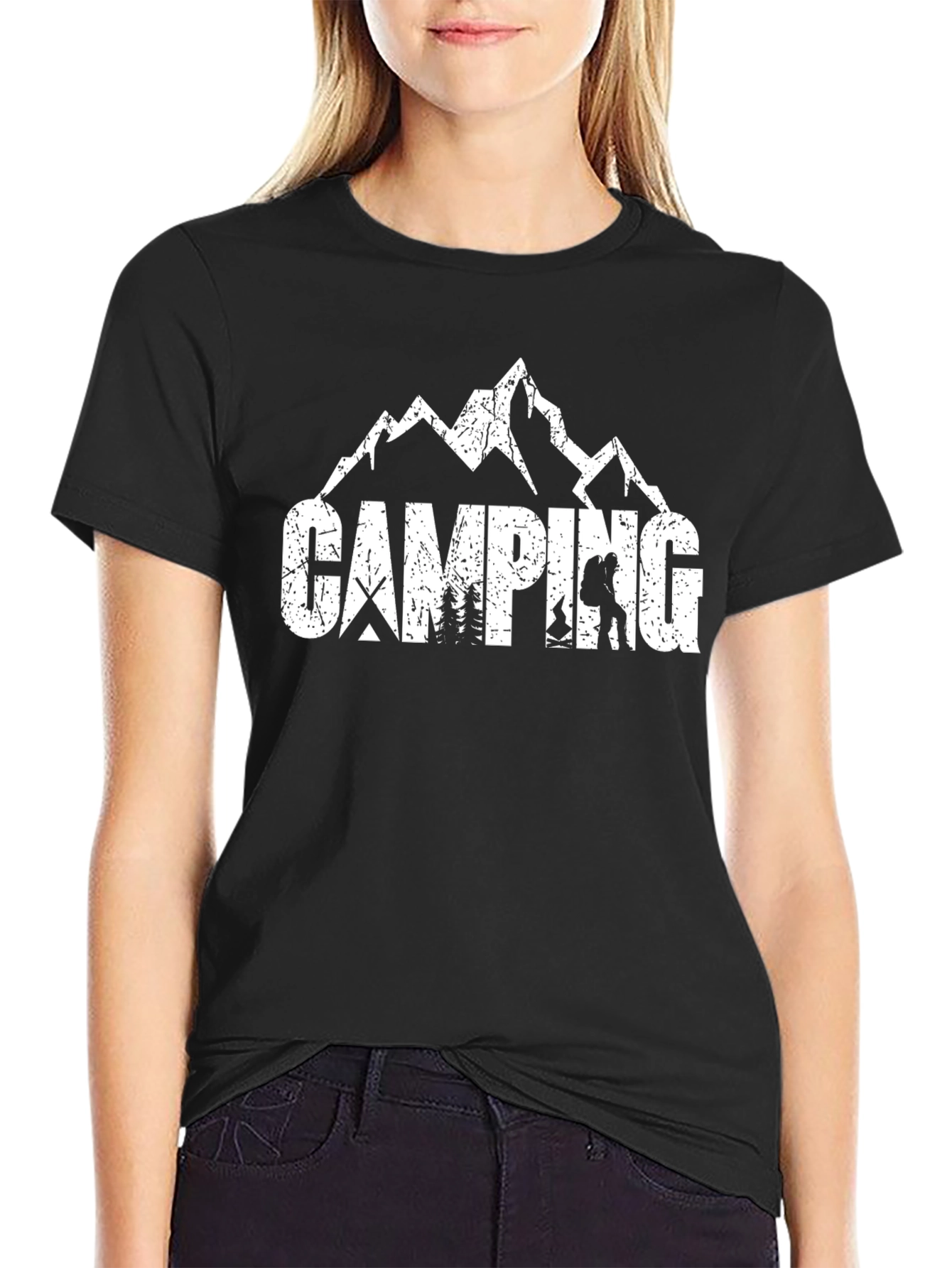 Camping Adventure T-Shirt - Black