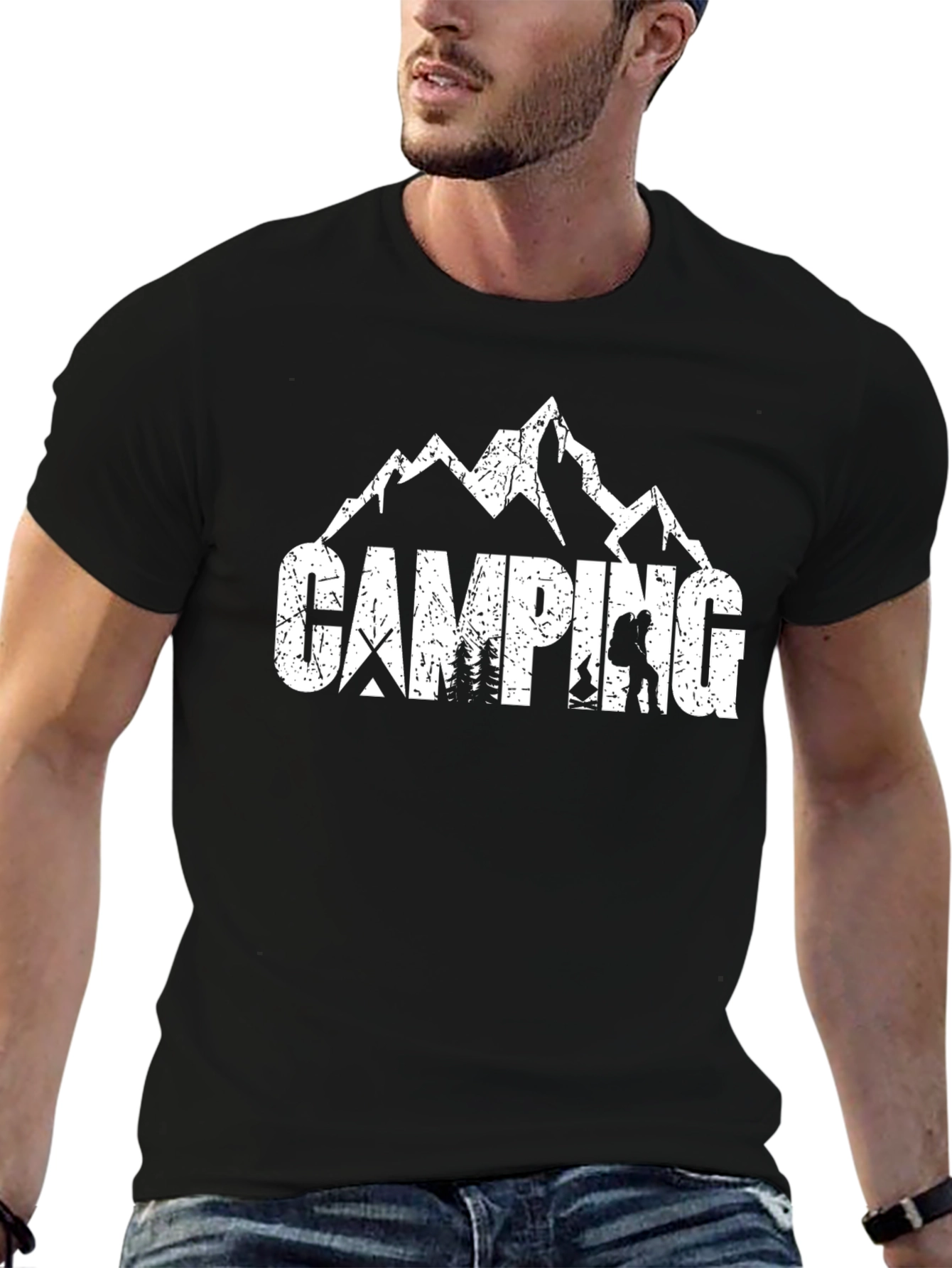 Camping Adventure T-Shirt - Black