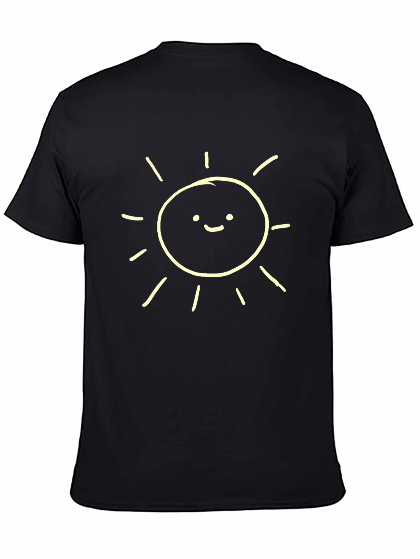 Happy Sunshine Graphic Tee - Classic Black Cotton T-Shirt