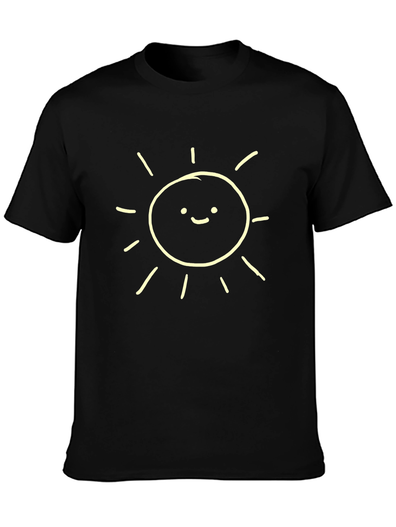 Happy Sunshine Graphic Tee - Classic Black Cotton T-Shirt