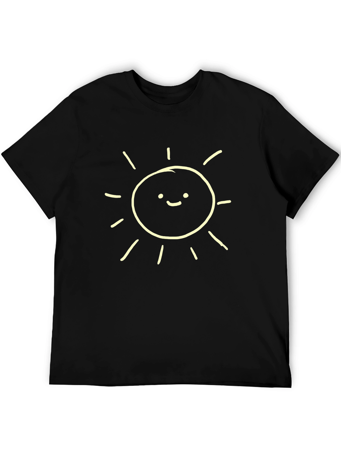 Happy Sunshine Graphic Tee - Classic Black Cotton T-Shirt