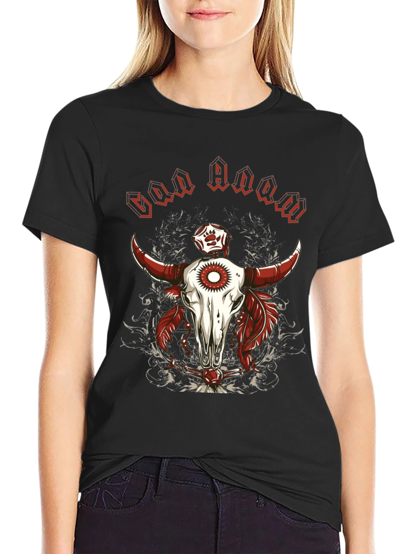 Graphic Tee - Bull Skull Design