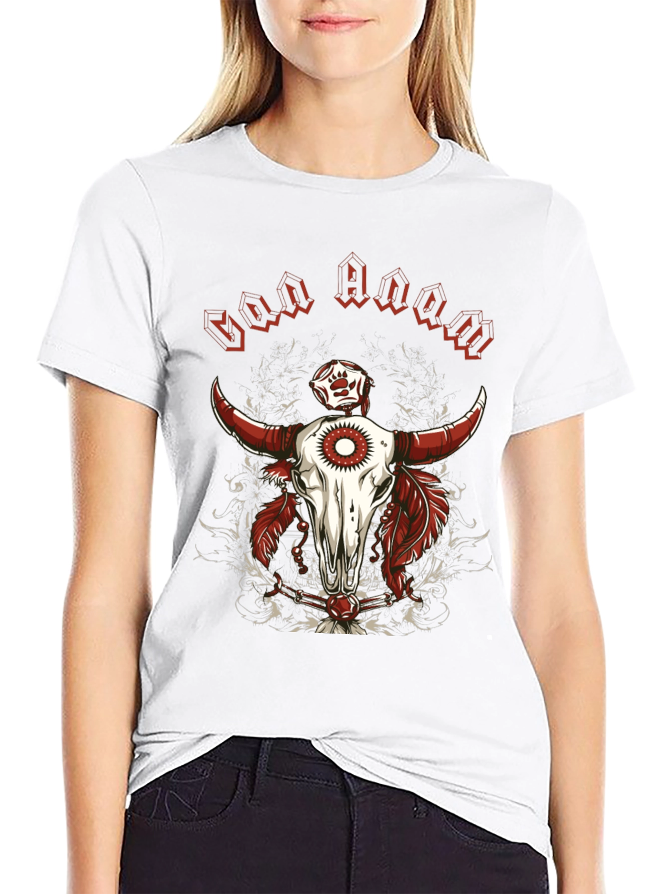 Graphic Tee - Bull Skull Design