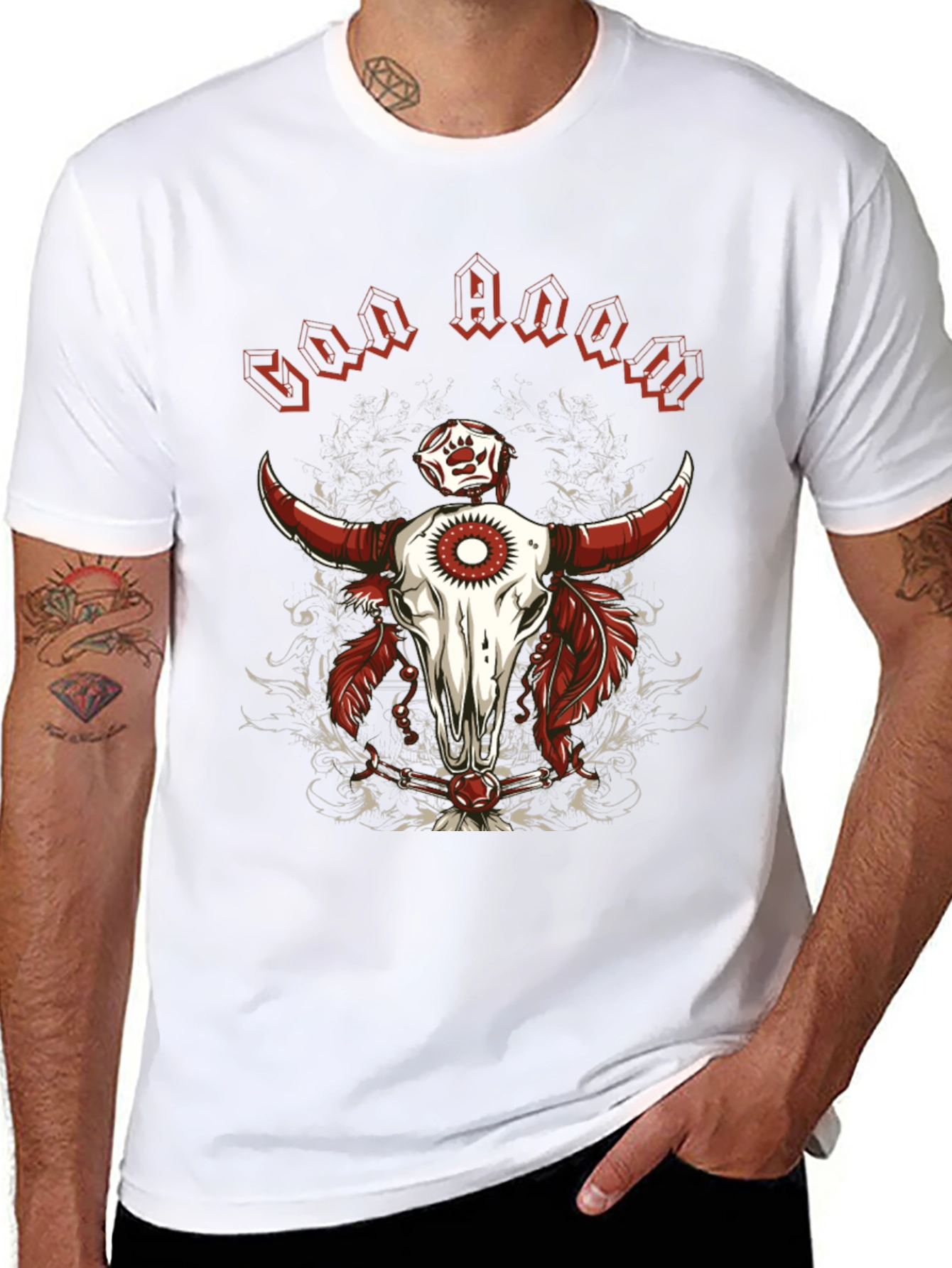 Graphic Tee - Bull Skull Design