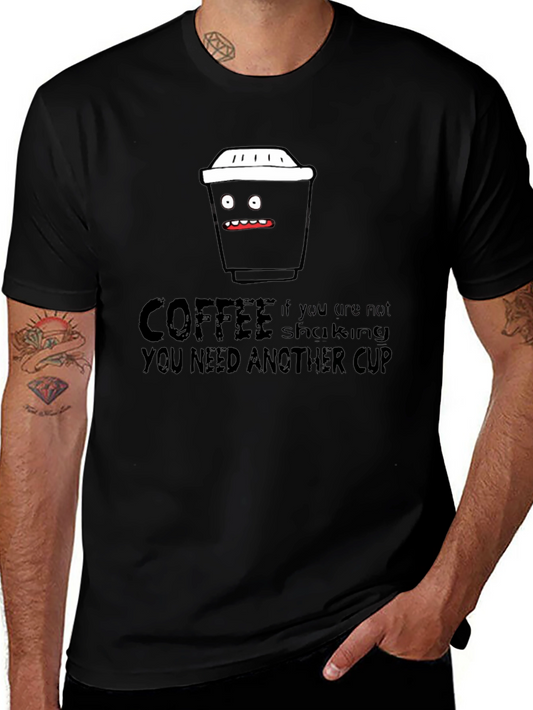 Coffee Shaking Funny Black Graphic Tee