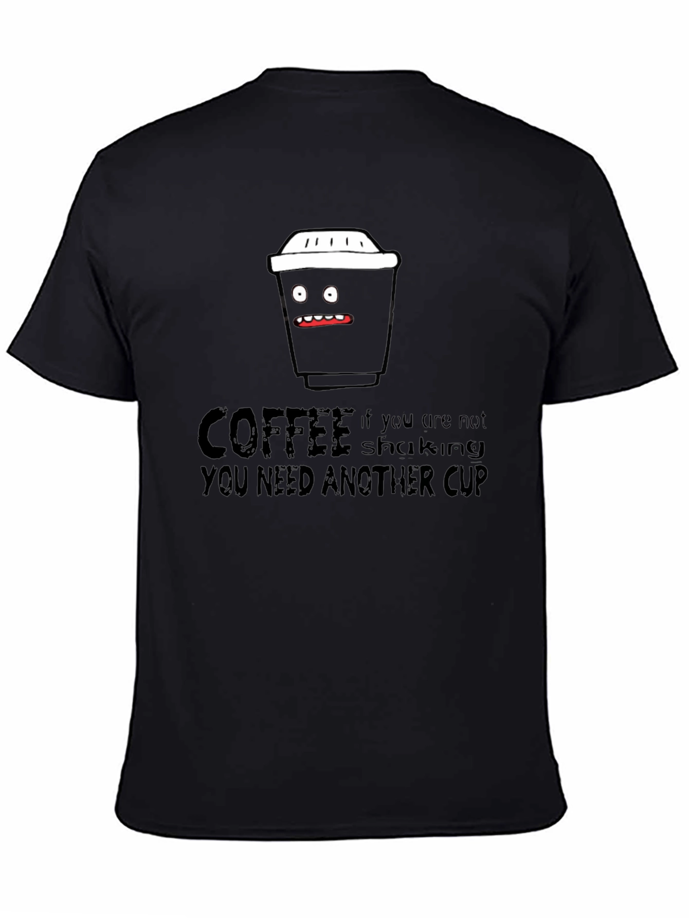 Coffee Shaking Funny Black Graphic Tee