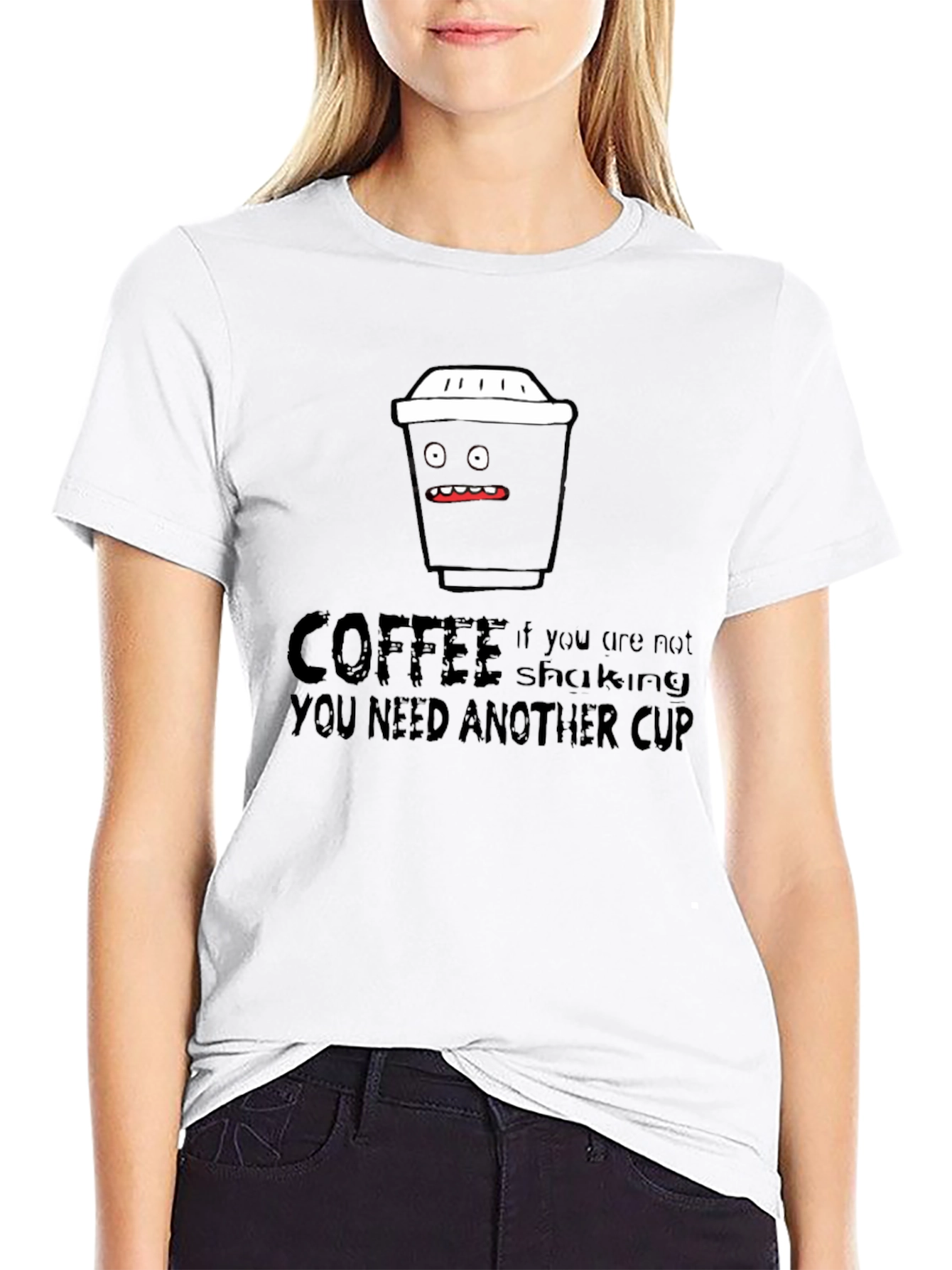 Coffee Shaking Funny Black Graphic Tee